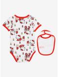 Nissin Cup Noodles x Hello Kitty Infant One-Piece with Bib - BoxLunch Exclusive, RED, alternate