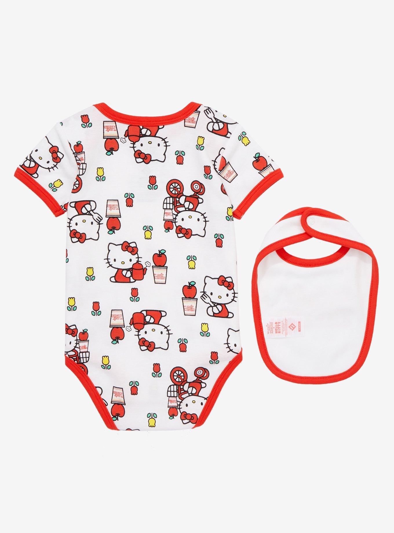 Nissin Cup Noodles x Hello Kitty Infant One-Piece with Bib - BoxLunch Exclusive, RED, alternate