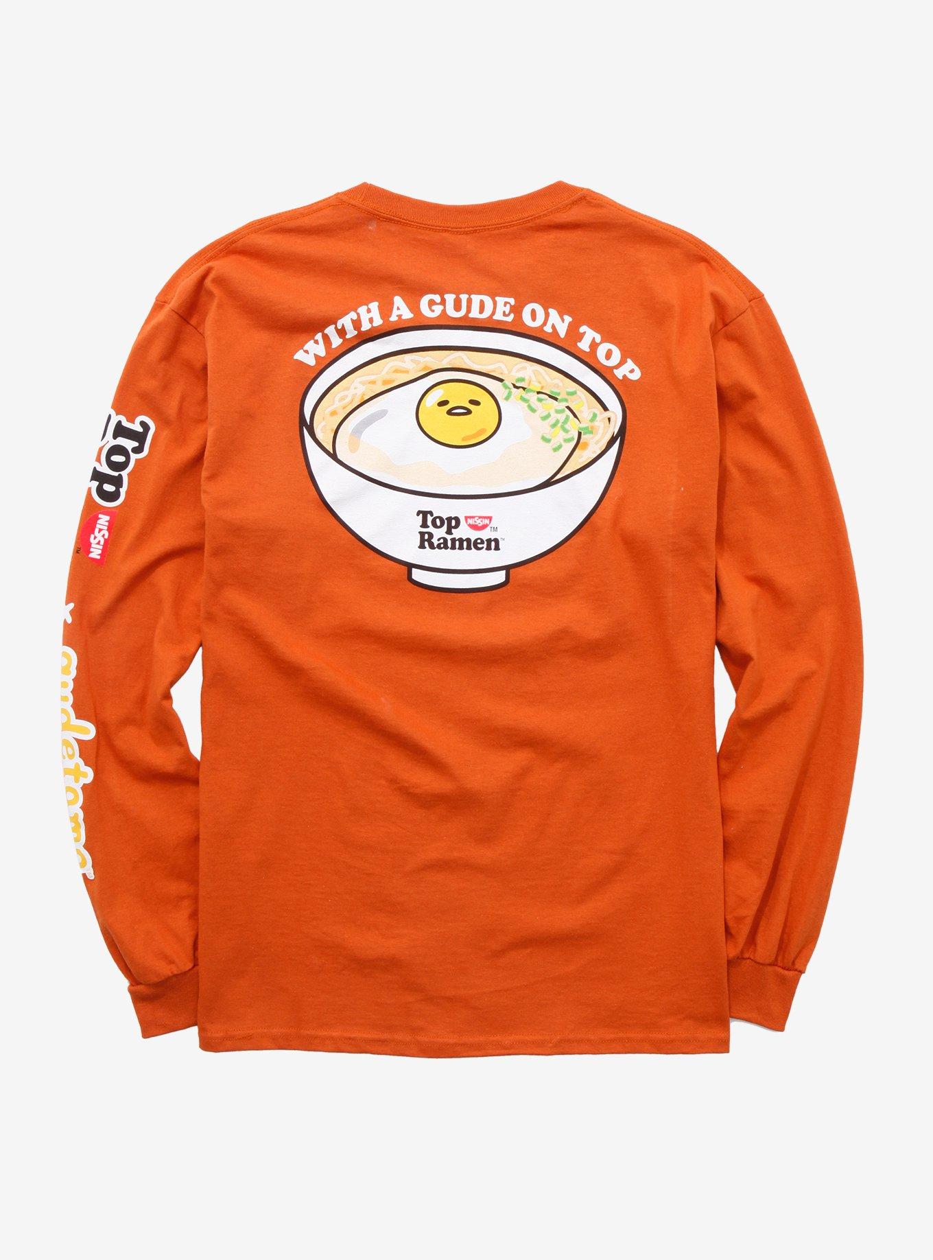 Nissin Top Ramen x Gudetama Bowl Long Sleeve T-Shirt - BoxLunch Exclusive, ORANGE, alternate