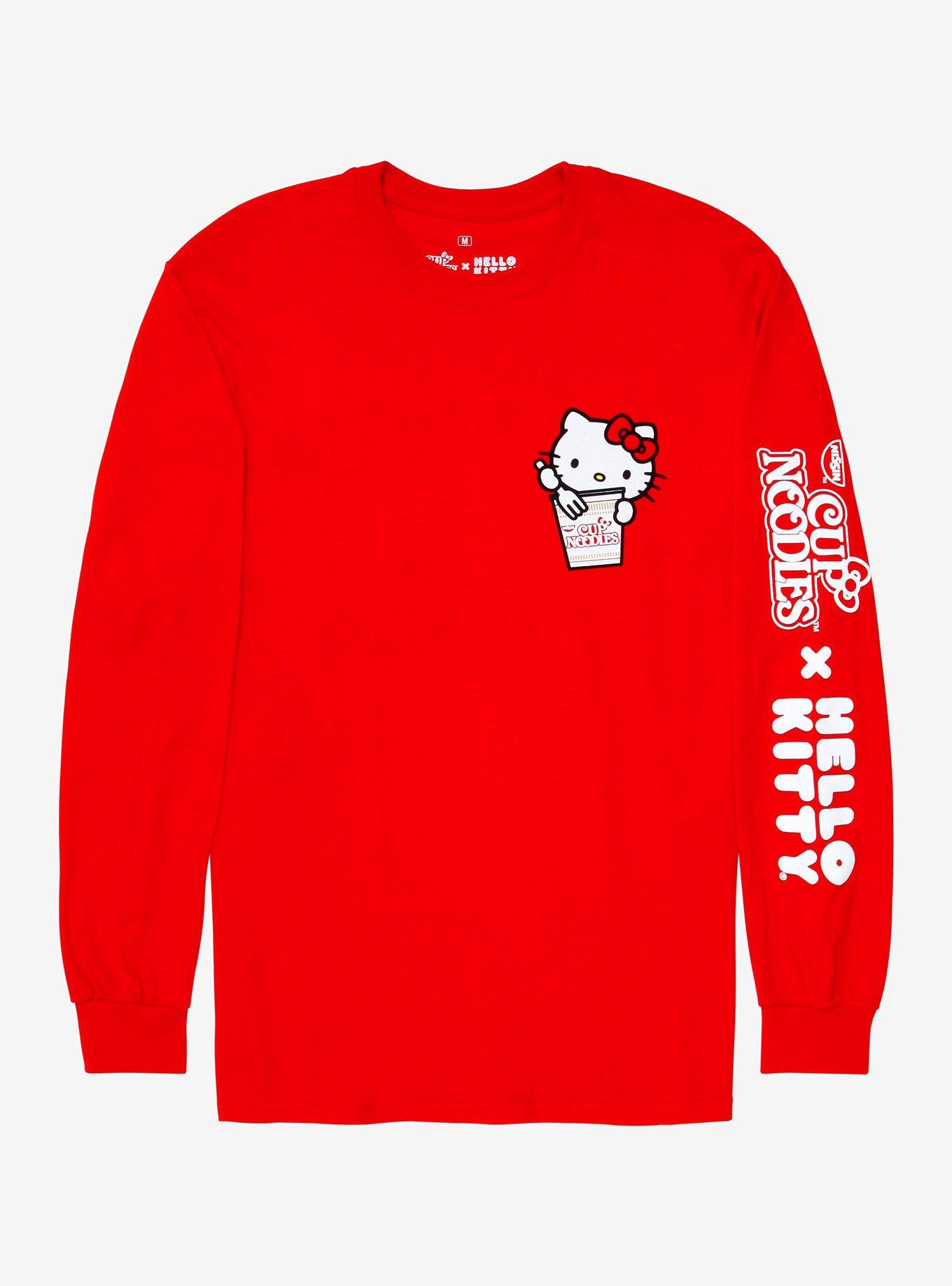 Hello Kitty x Nissin Cup Noodles Long Sleeve T-Shirt - BoxLunch Exclusive, RED, alternate