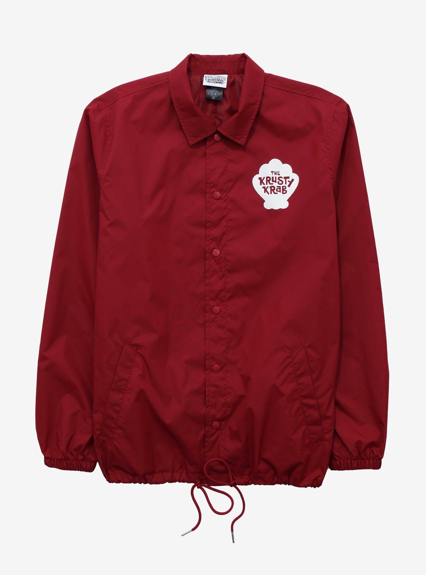 SpongeBob SquarePants Krusty Krab Pizza Coach's Jacket - BoxLunch Exclusive, RED, alternate