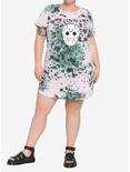 Friday The 13th Camp Crystal Lake Distressed Tie-Dye T-Shirt Dress Plus Size, MULTI, alternate
