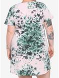 Friday The 13th Camp Crystal Lake Distressed Tie-Dye T-Shirt Dress Plus Size, MULTI, alternate
