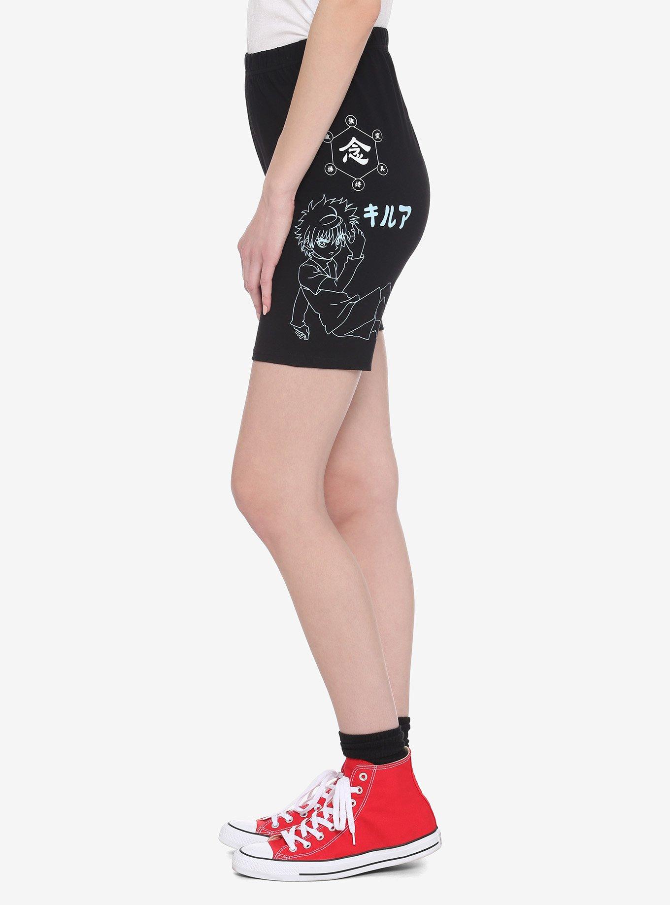 Hunter X Hunter Line Art Girls Biker Shorts, MULTI, alternate