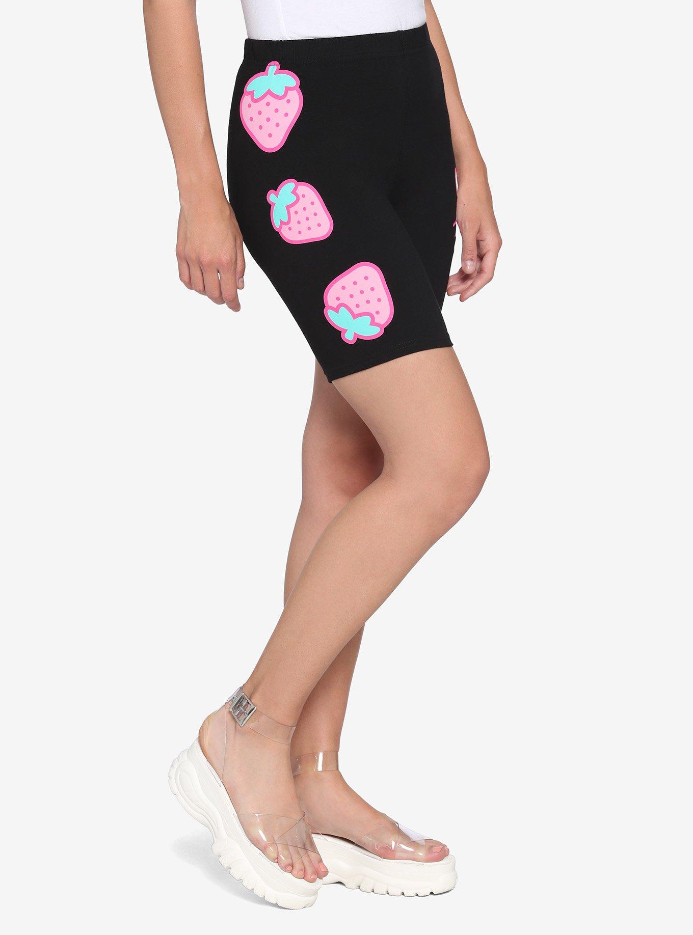 Hello Kitty Strawberries Biker Shorts, PINK, alternate