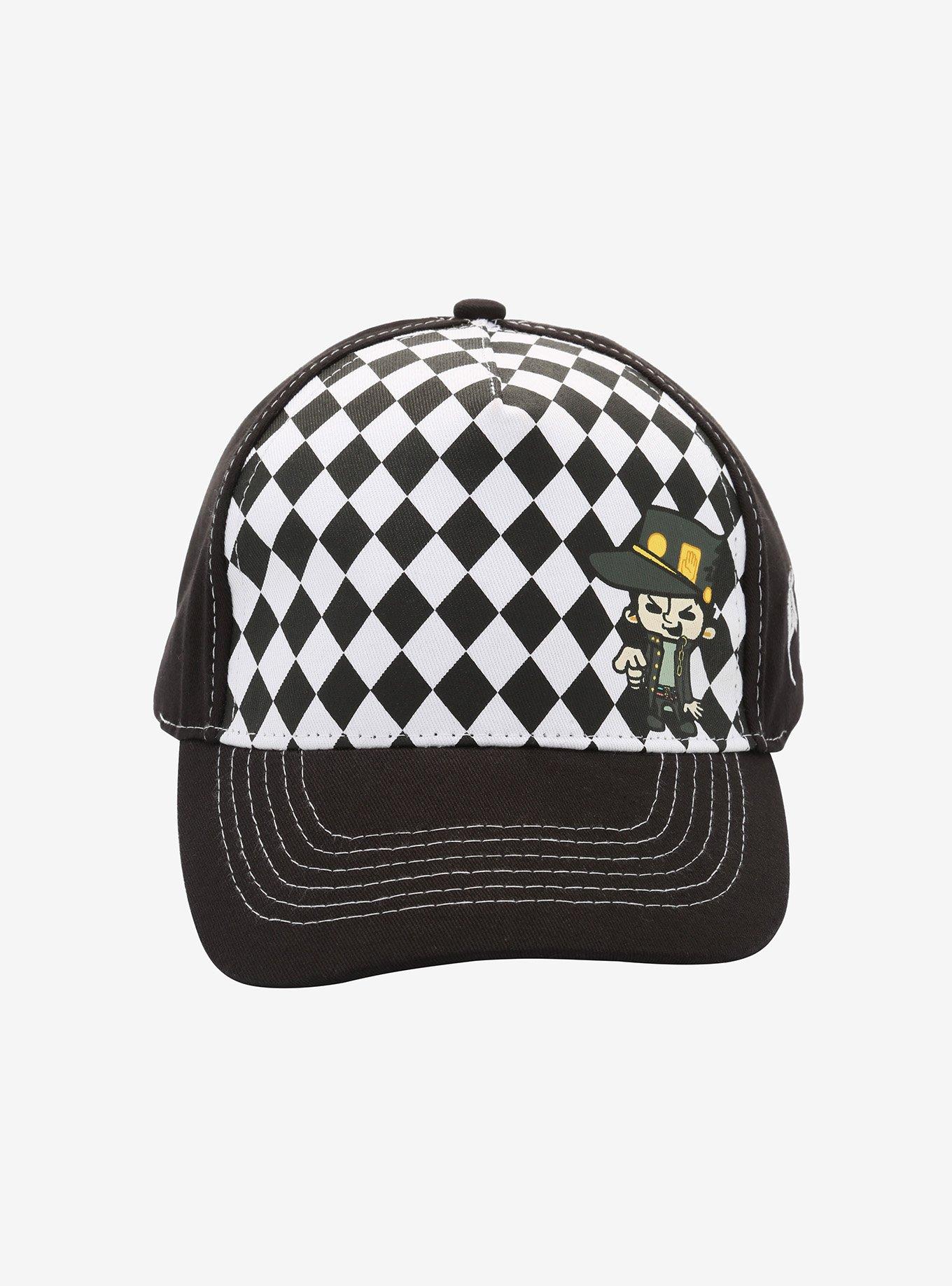 JoJo's Bizarre Adventure Chibi Jotaro Checkered Snapback Hat, , alternate