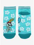 Disney Lilo & Stitch Blue Floral No-Show Socks, , alternate
