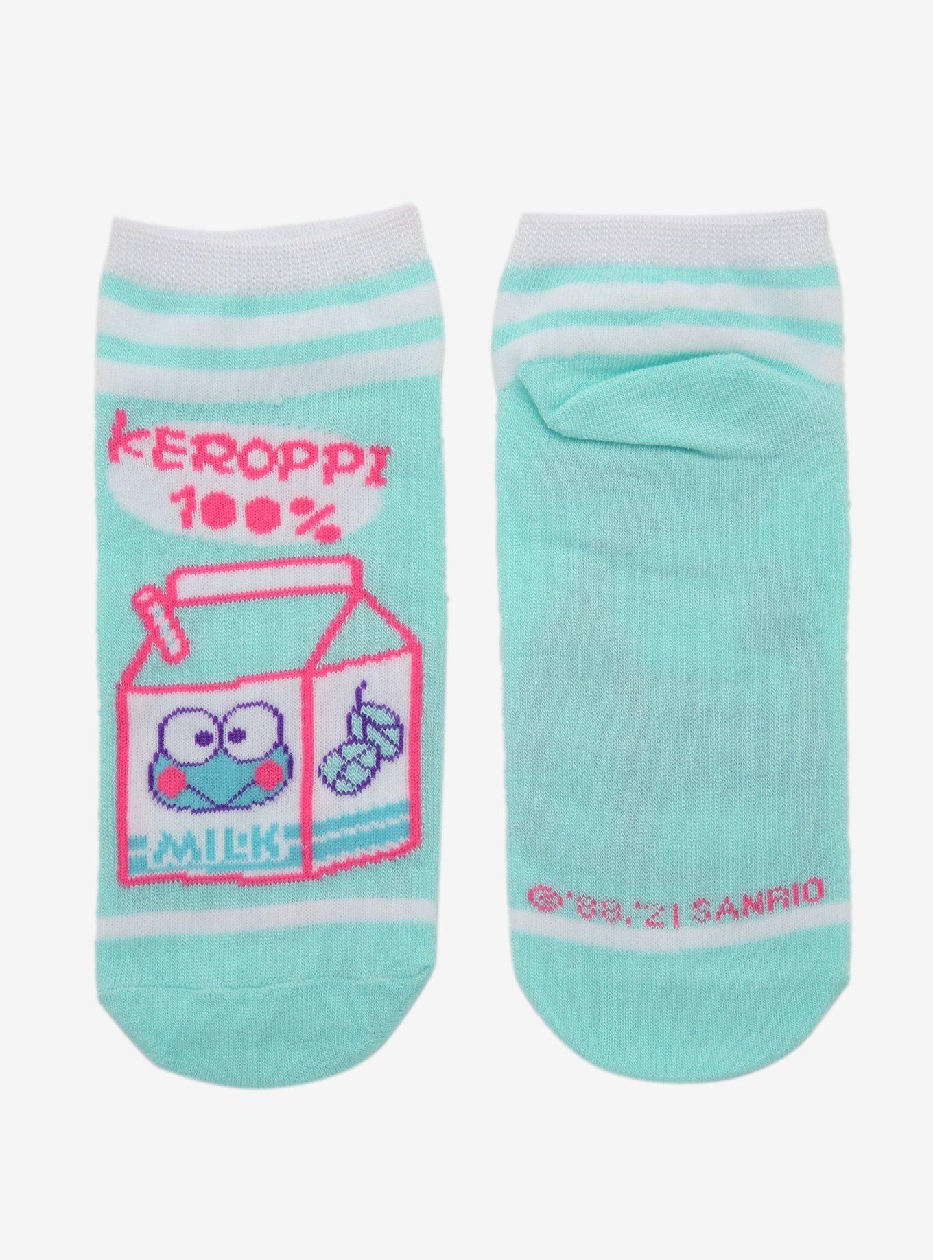 Keroppi Pastel Milk No-Show Socks, , alternate