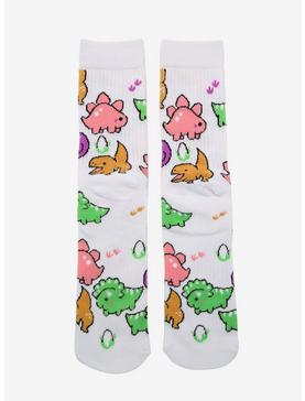 Cute Dino Crew Socks, , hi-res