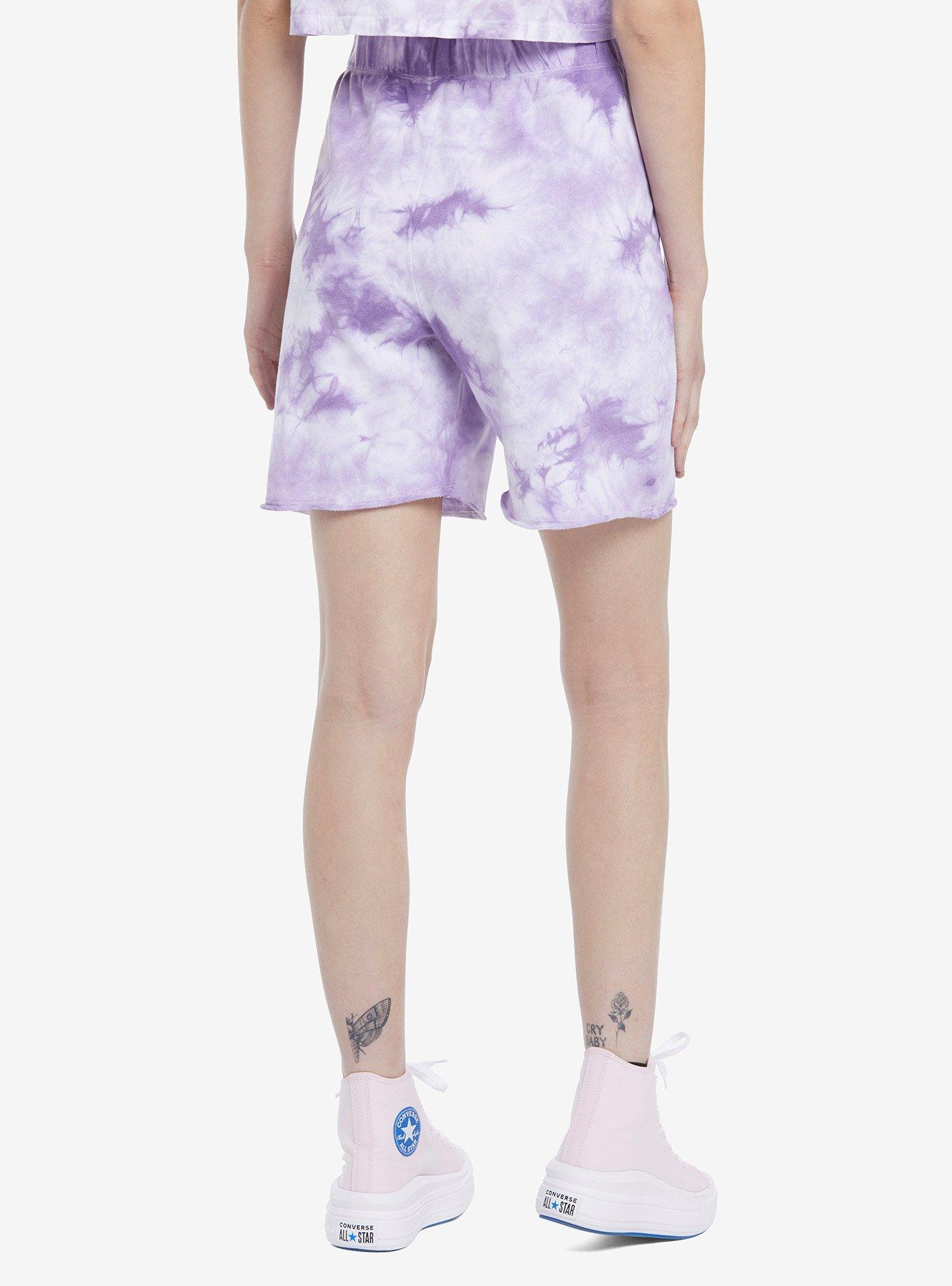 Star Wars The Mandalorian The Child Tie-Dye Girls Lounge Shorts, PURPLE, alternate