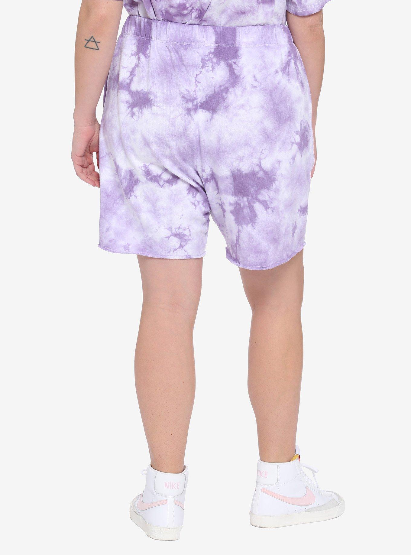 Star Wars The Mandalorian The Child Tie-Dye Girls Lounge Shorts Plus Size, PURPLE, alternate