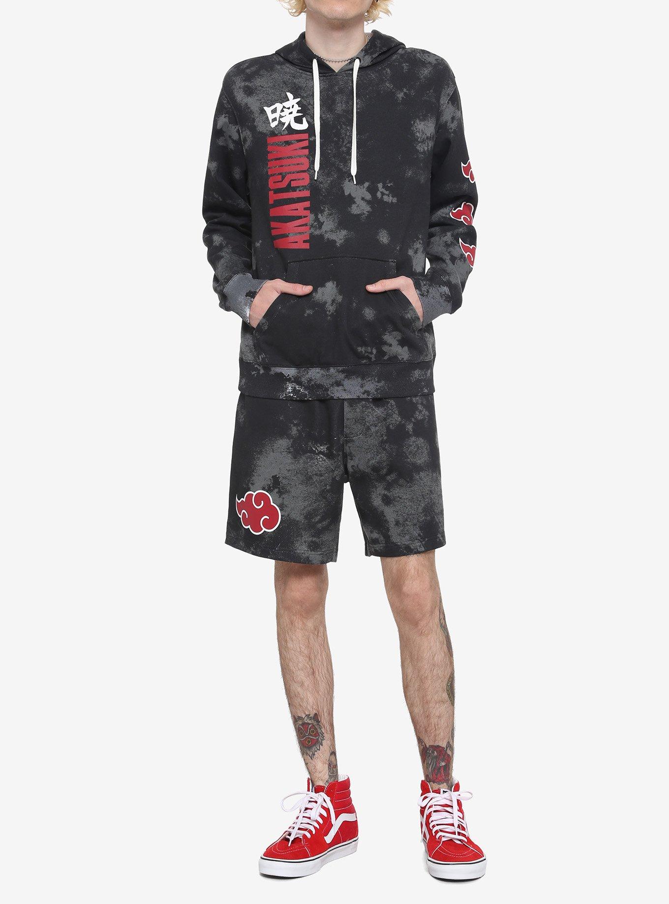 Naruto Shippuden Akatsuki Wash Hoodie & Volley Shorts Lounge Set, MULTI, alternate