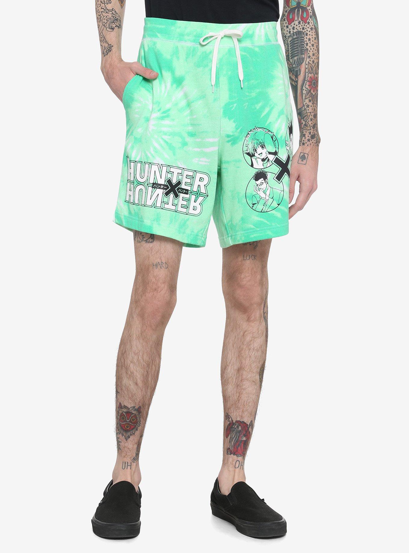 Hunter X Hunter Green Tie-Dye Volley Shorts, MULTI, alternate