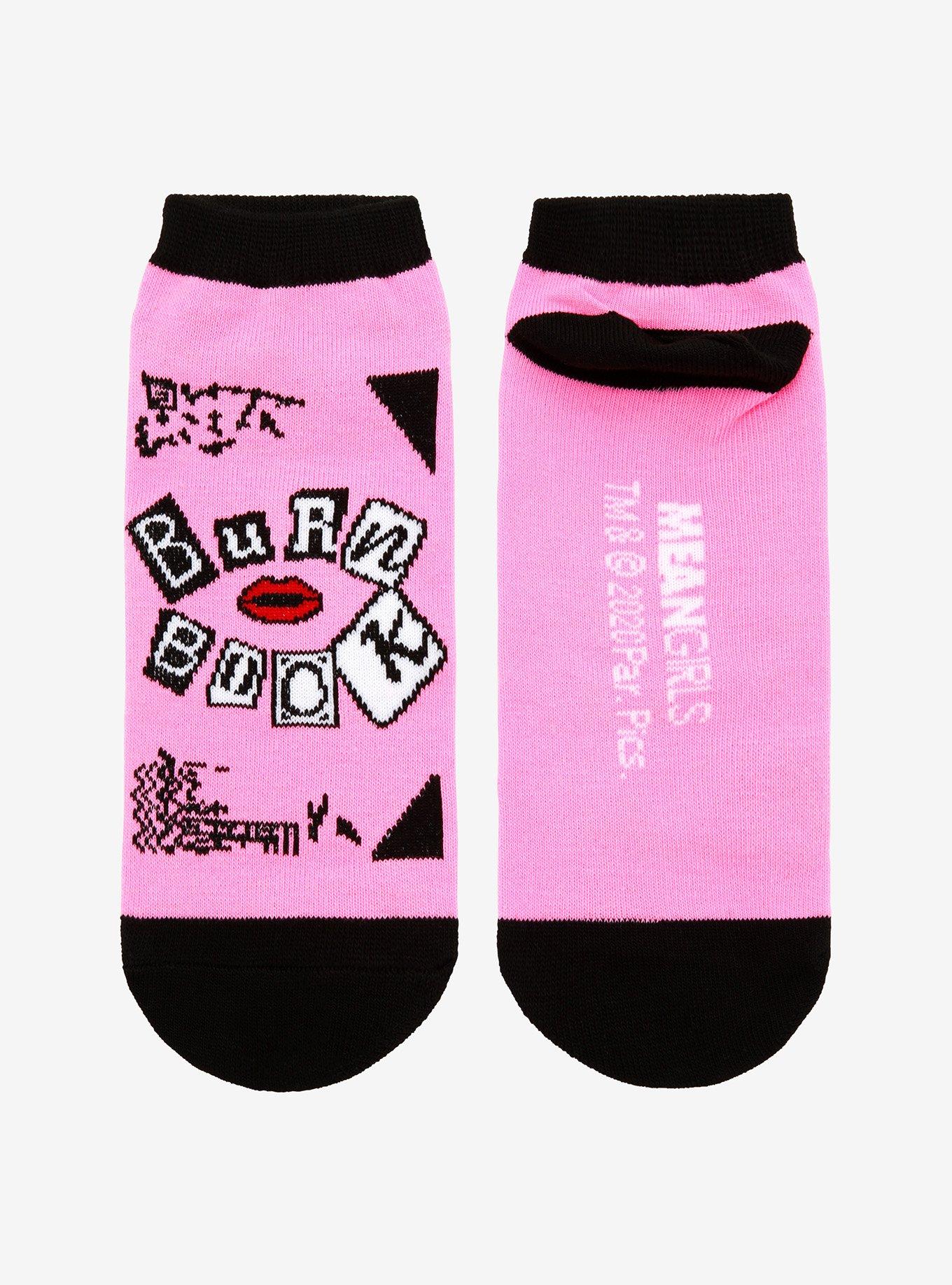 Mean Girls Burn Book No-Show Socks, , alternate