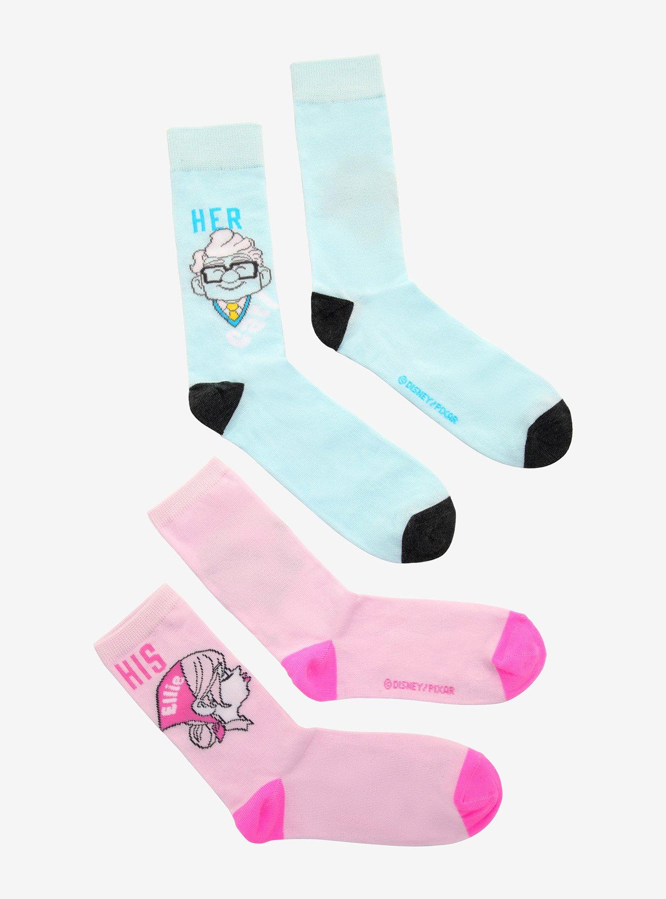 Disney Pixar Up Carl & Ellie Couple Crew Socks 2 Pair, , alternate