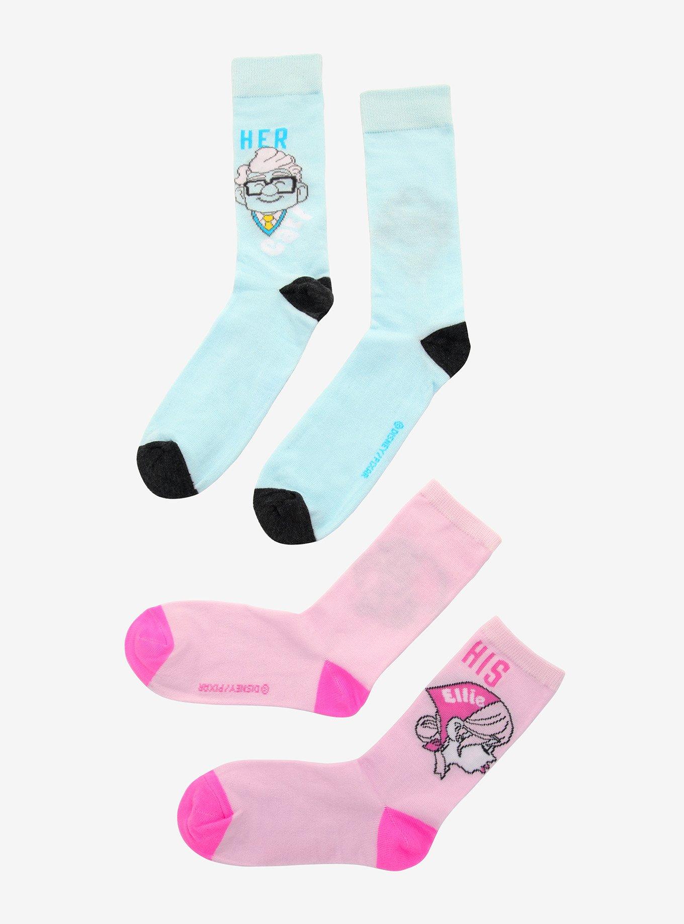 Disney Pixar Up Carl & Ellie Couple Crew Socks 2 Pair, , alternate