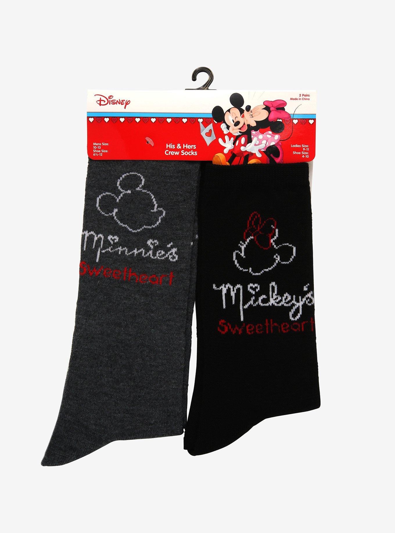 Disney Mickey Mouse Minnie Mouse Couple Crew Socks 2 Pair, , alternate