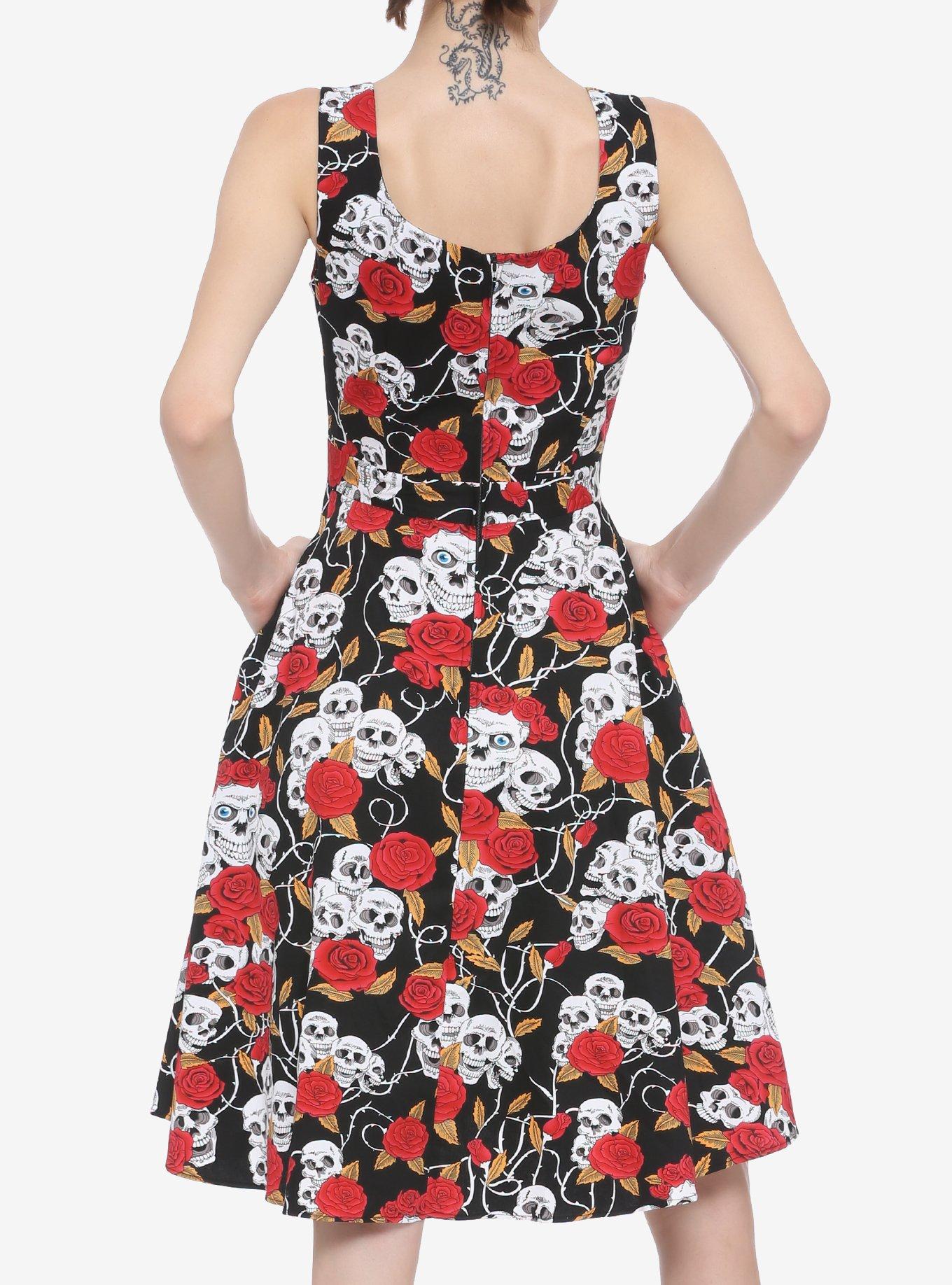 Roses & Skulls Retro Dress, FLORAL, alternate