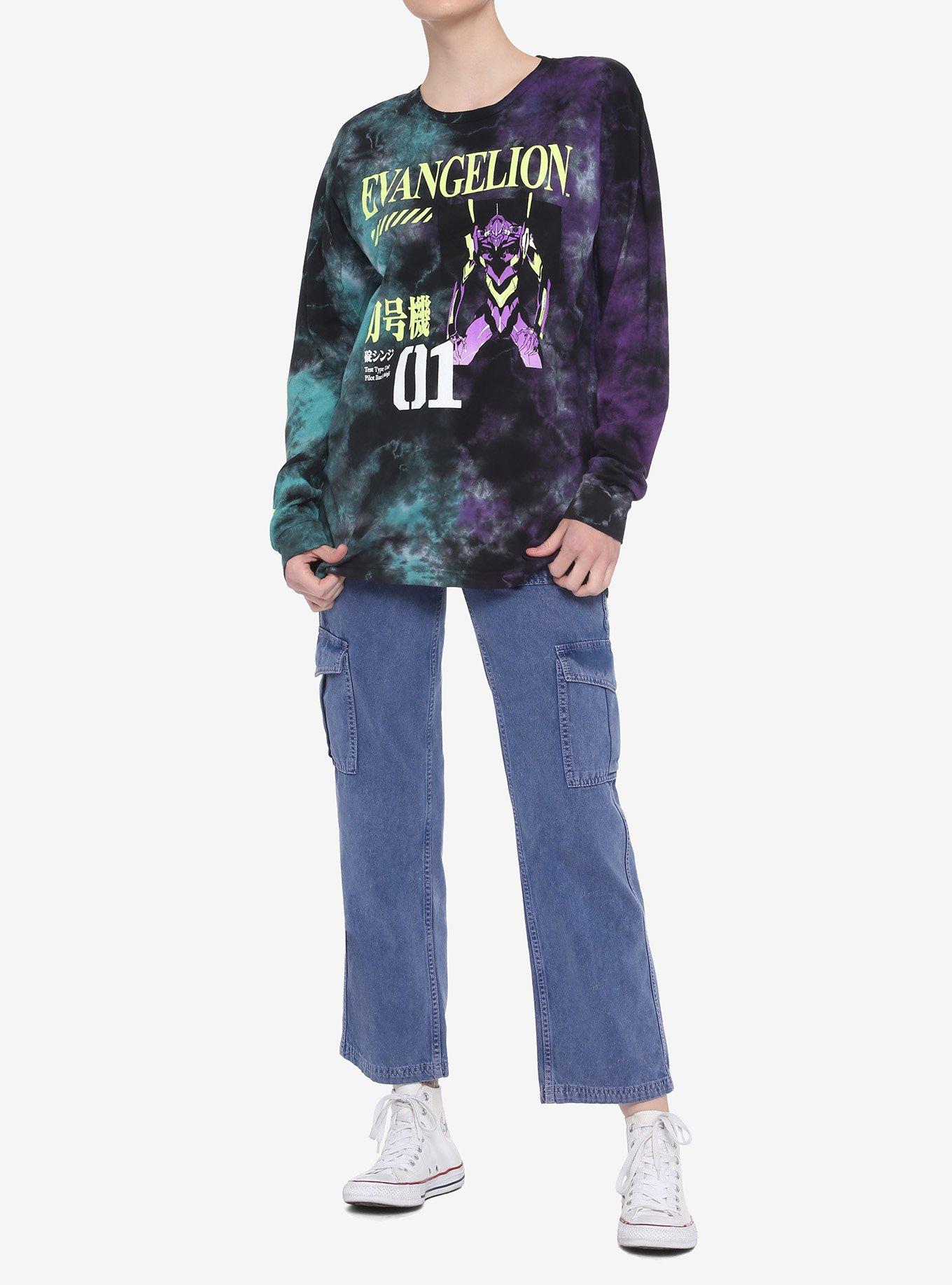 Neon Genesis Evangelion EVA Test Type Unit 01 Tie-Dye Girls Long-Sleeve T-Shirt, MULTI, alternate