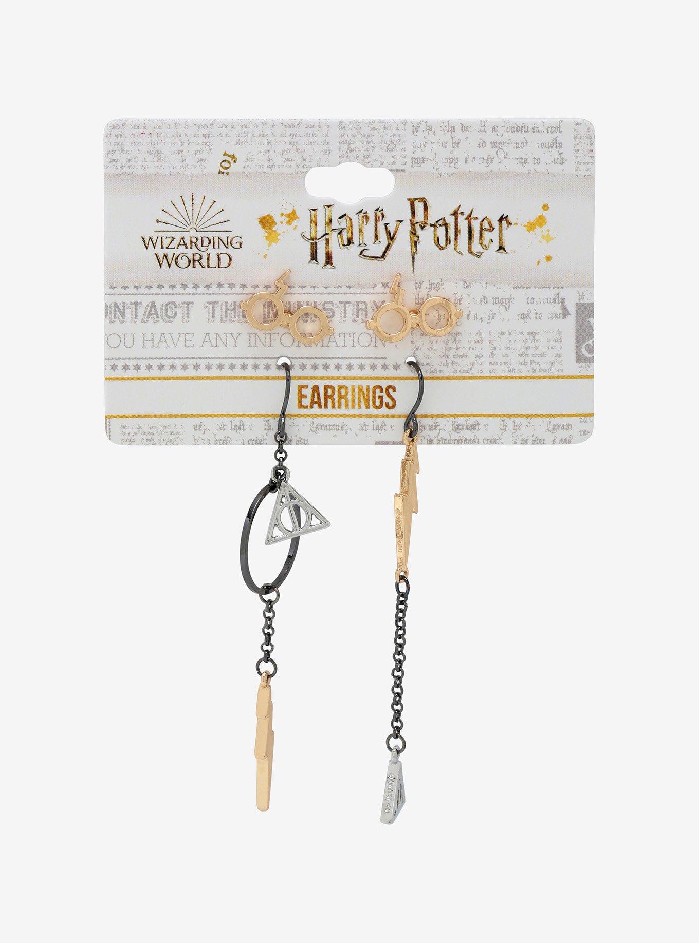 Harry Potter Lightning Stud & Drop Mismatch Earring Set, , alternate
