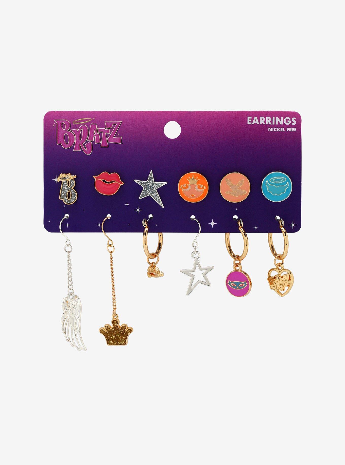 Bratz Stud Hoop & Drop Mismatch Earring Set, , alternate