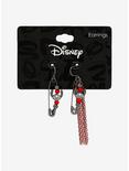 Disney Lilo & Stitch Skeleton Stitch Safety Pin Mismatch Earrings, , alternate