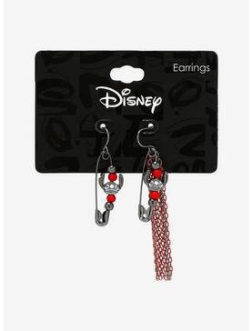 Disney Lilo & Stitch Skeleton Stitch Safety Pin Mismatch Earrings, , hi-res