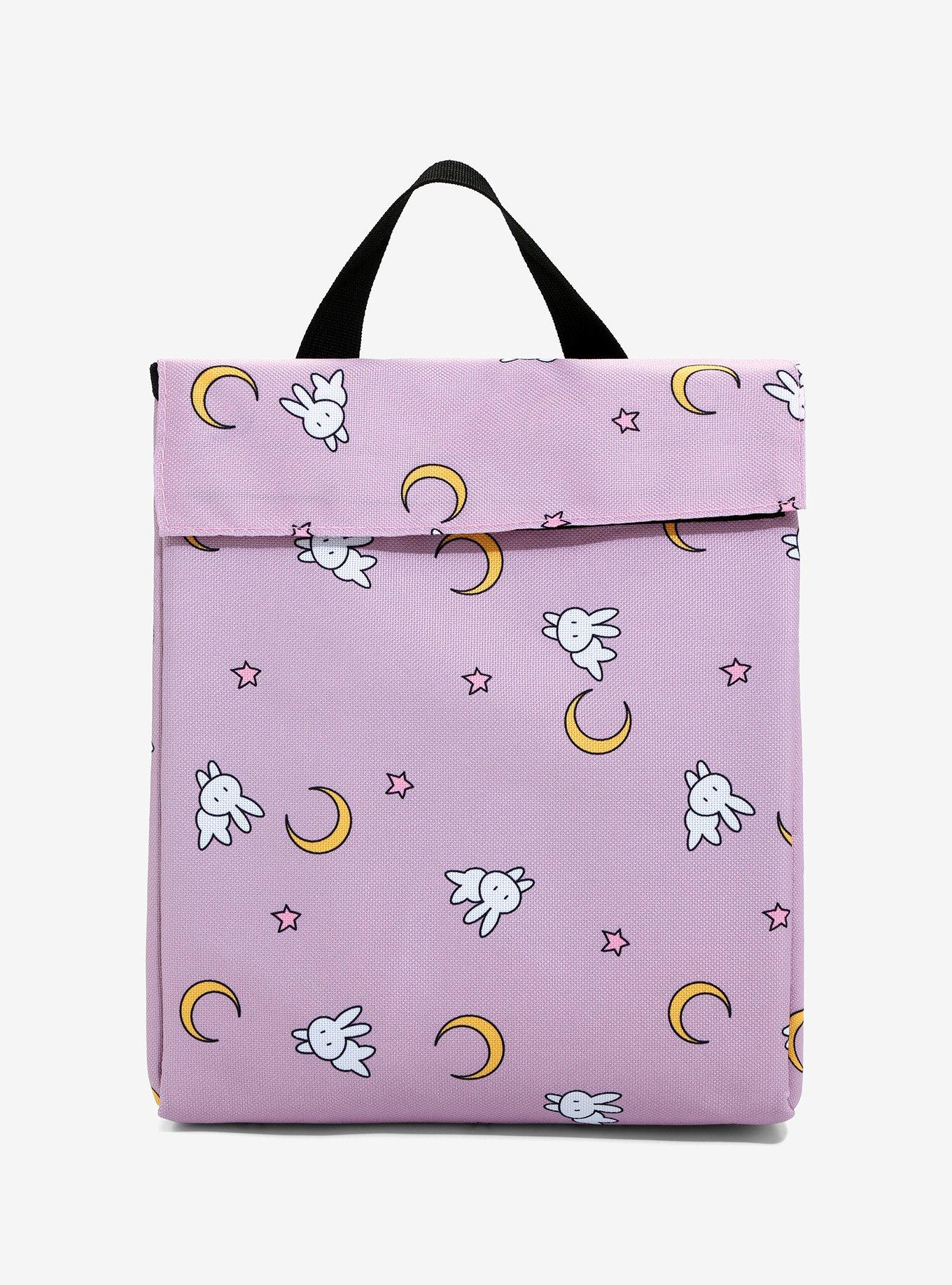 Sailor Moon Crescent Moons & Bunnies Allover Print Lunch Sack, , alternate