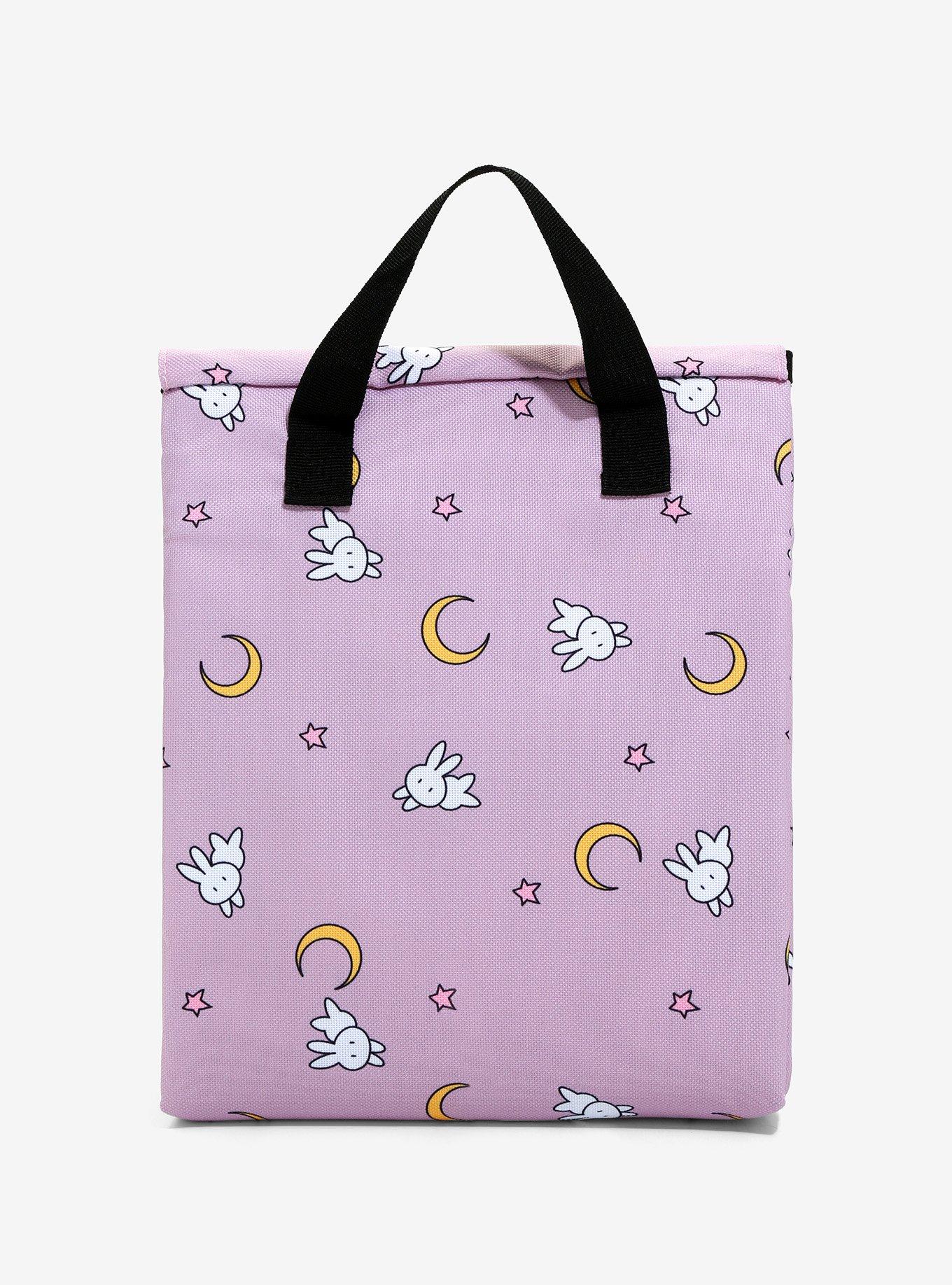Sailor Moon Crescent Moons & Bunnies Allover Print Lunch Sack, , alternate
