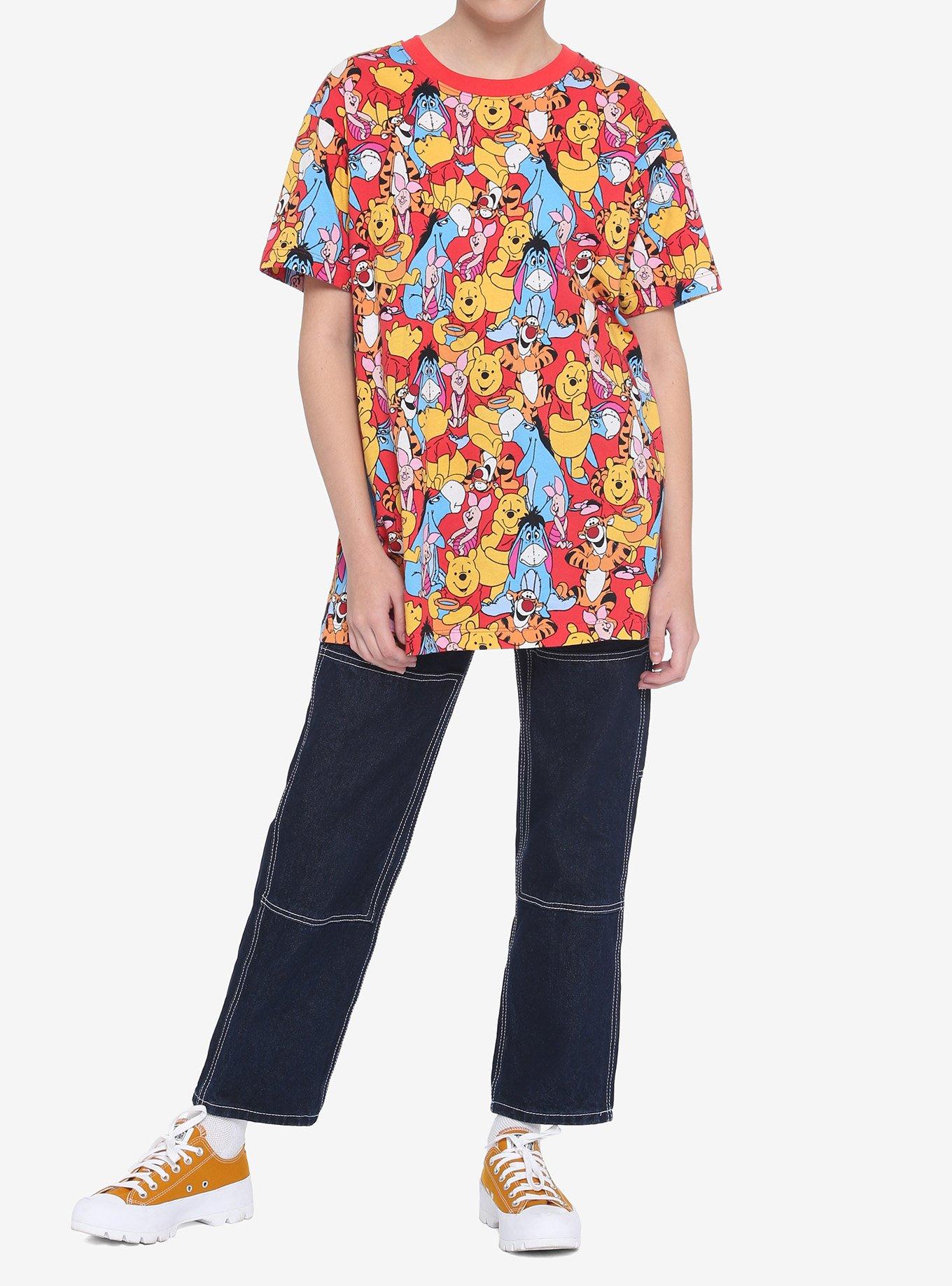 Disney Winnie The Pooh Collage Oversized Girls T-Shirt, MULTI, alternate