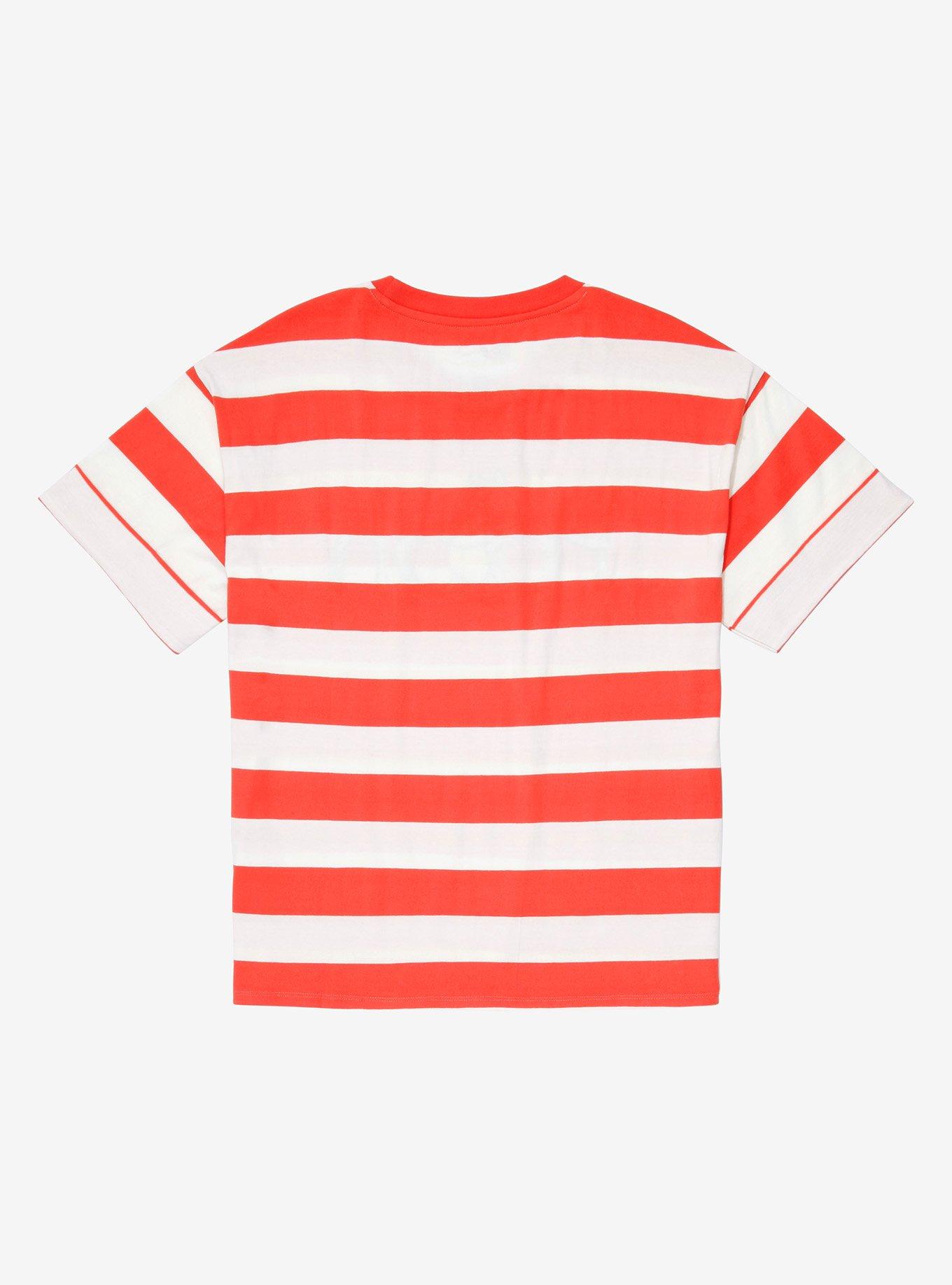 Disney Winnie the Pooh Striped Boxy Rolled Cuff T-Shirt - BoxLunch Exclusive, RED STRIPE, alternate