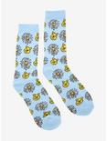 Disney Winnie the Pooh Daisies Allover Print Crew Socks, , alternate