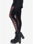Double Layer Shredded Spandex And Fishnet Tights, , alternate