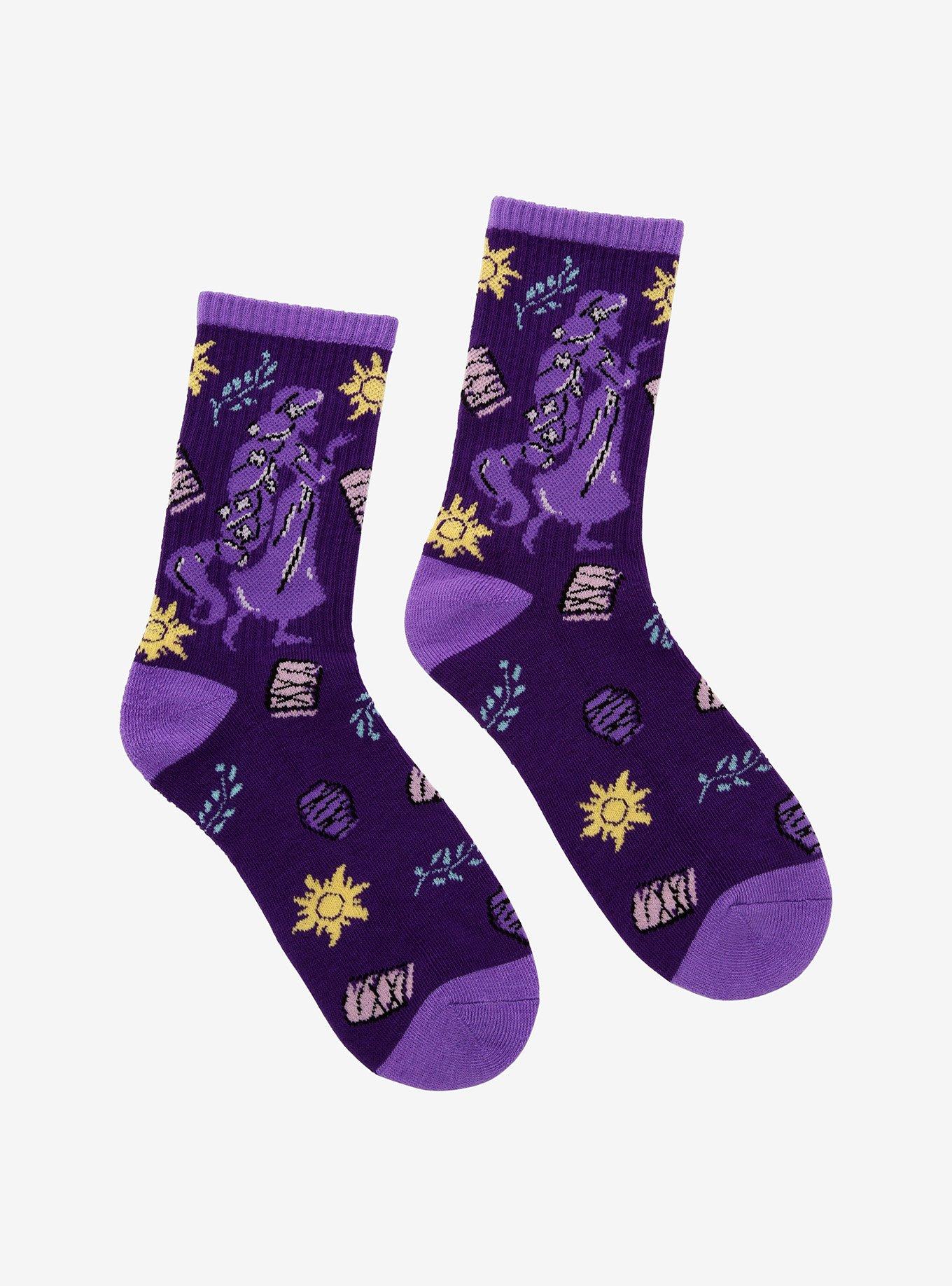 Disney Tangled Rapunzel Purple Crew Socks, , alternate