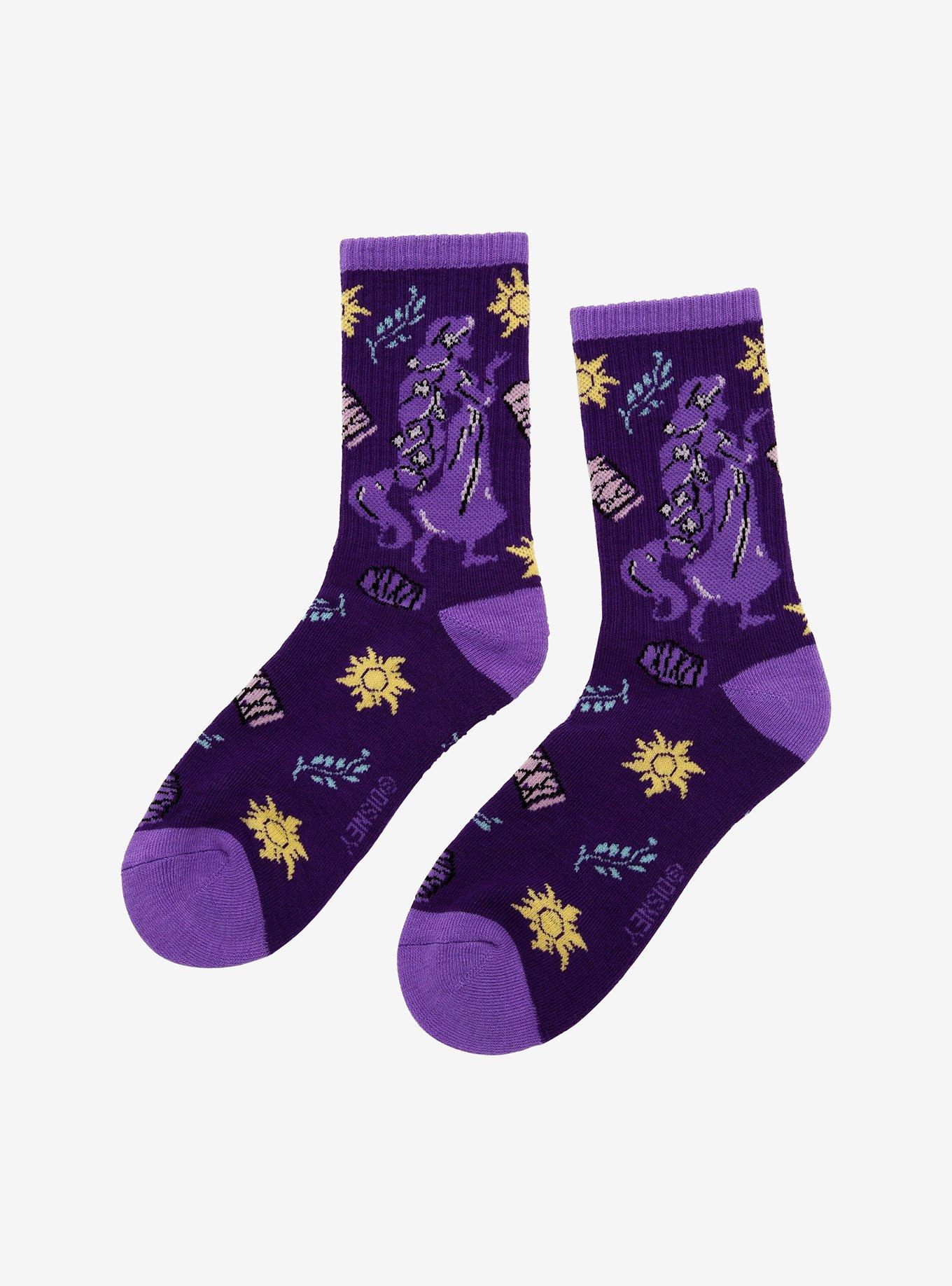 Disney Tangled Rapunzel Purple Crew Socks, , alternate