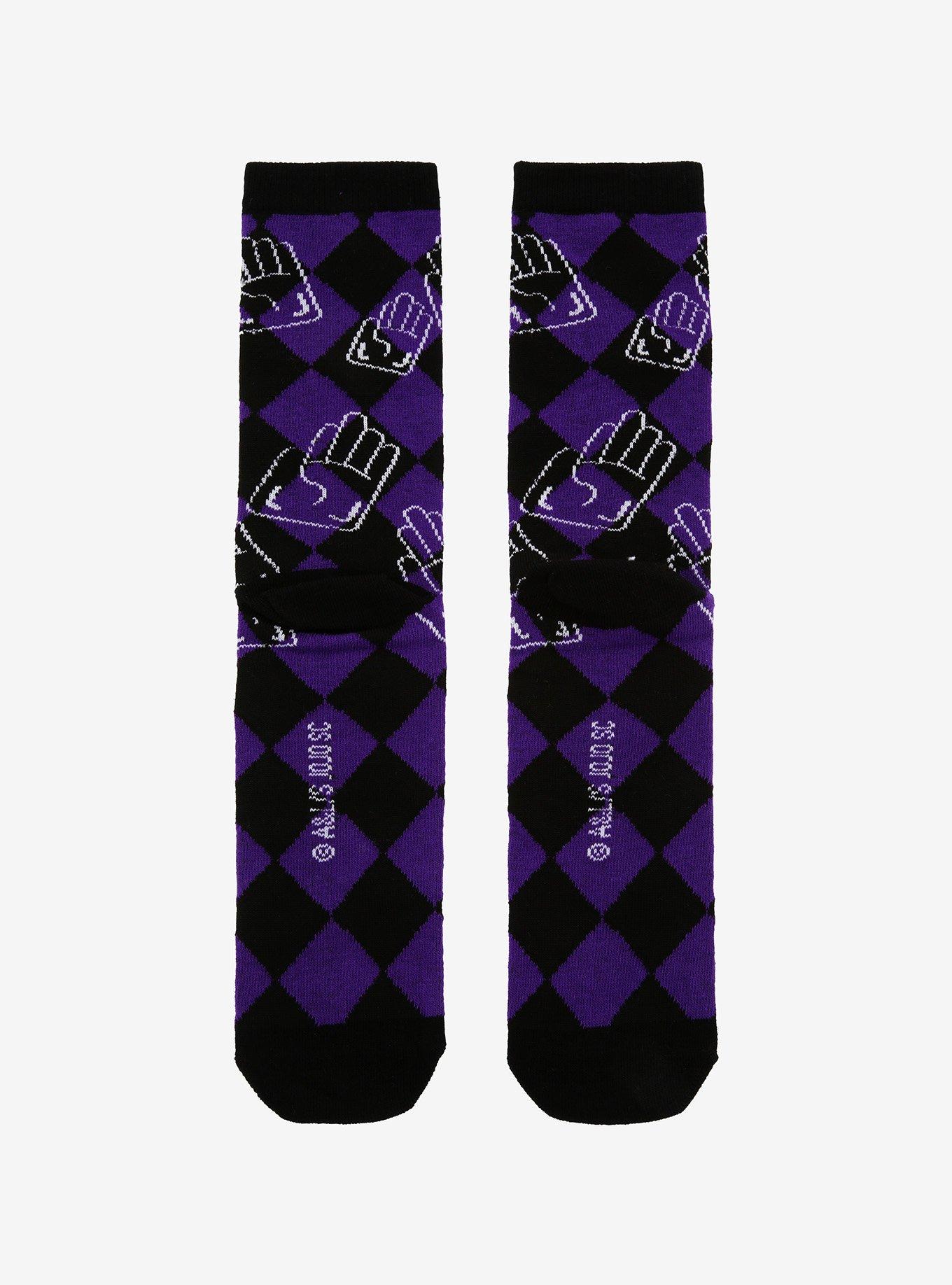 JoJo's Bizarre Adventure Jotaro Hand Checkered Crew Socks, , alternate