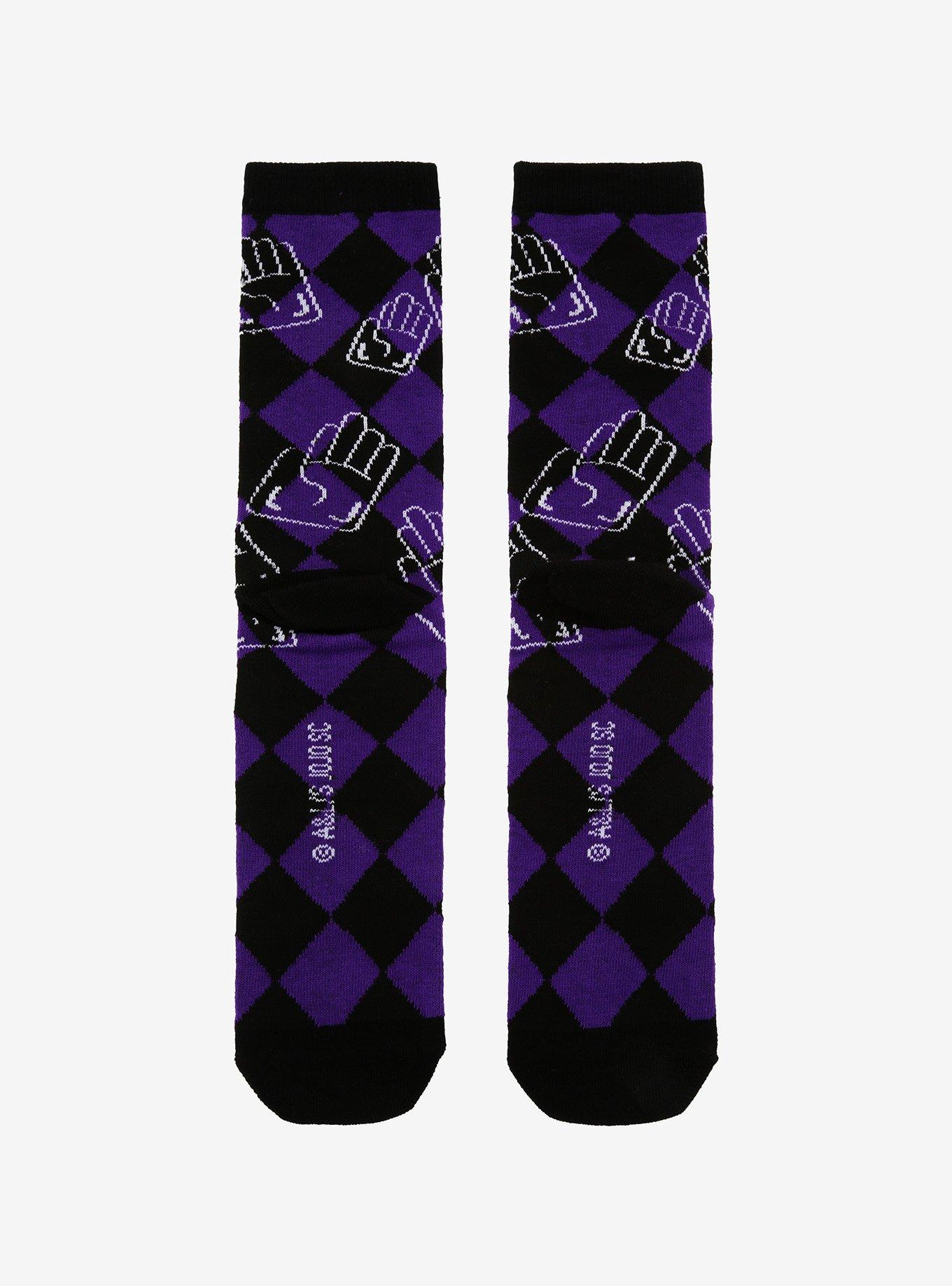 JoJo's Bizarre Adventure Jotaro Hand Checkered Crew Socks, , alternate