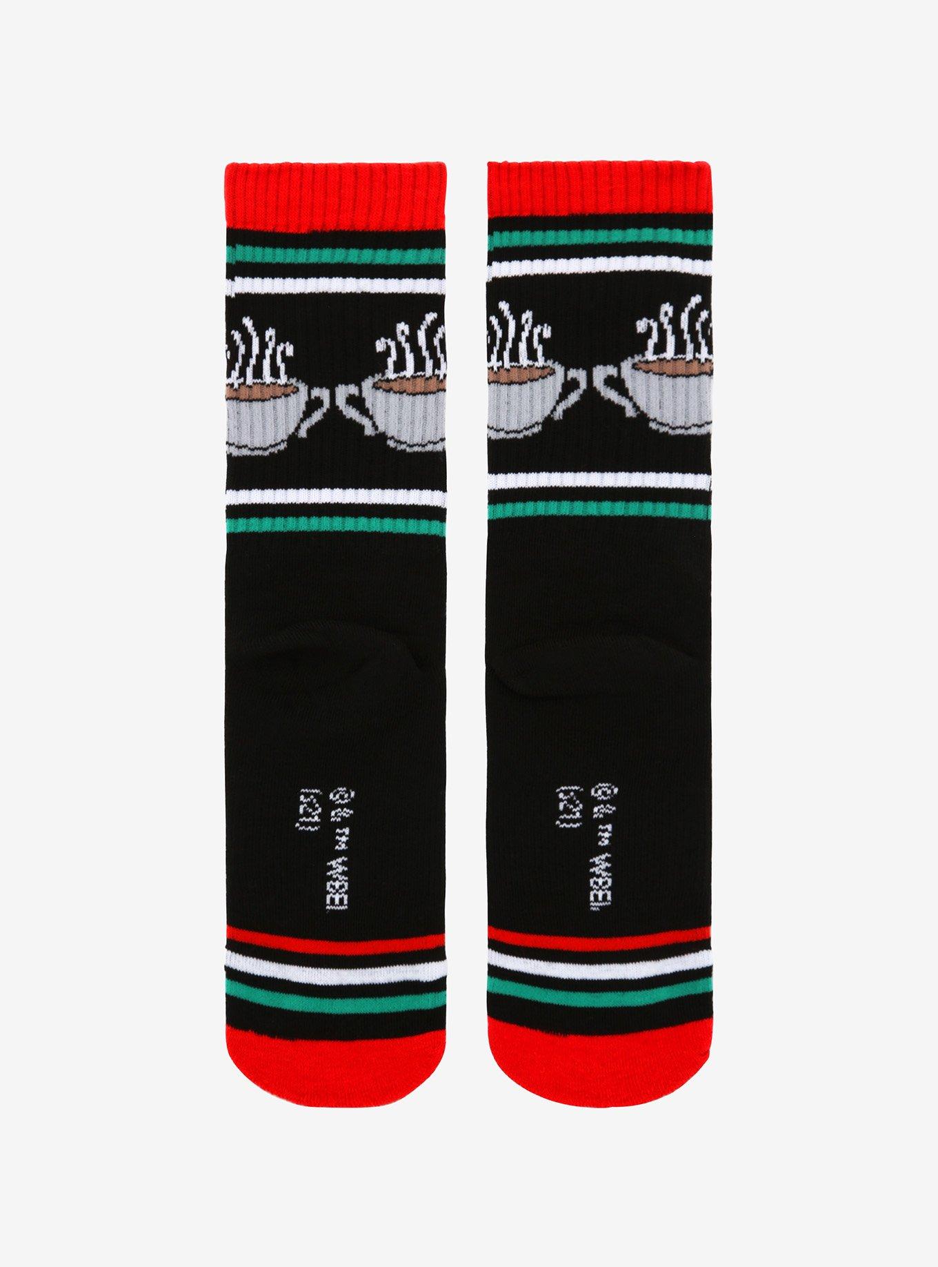 Friends Central Perk Logo & Stripe Crew Socks, , alternate