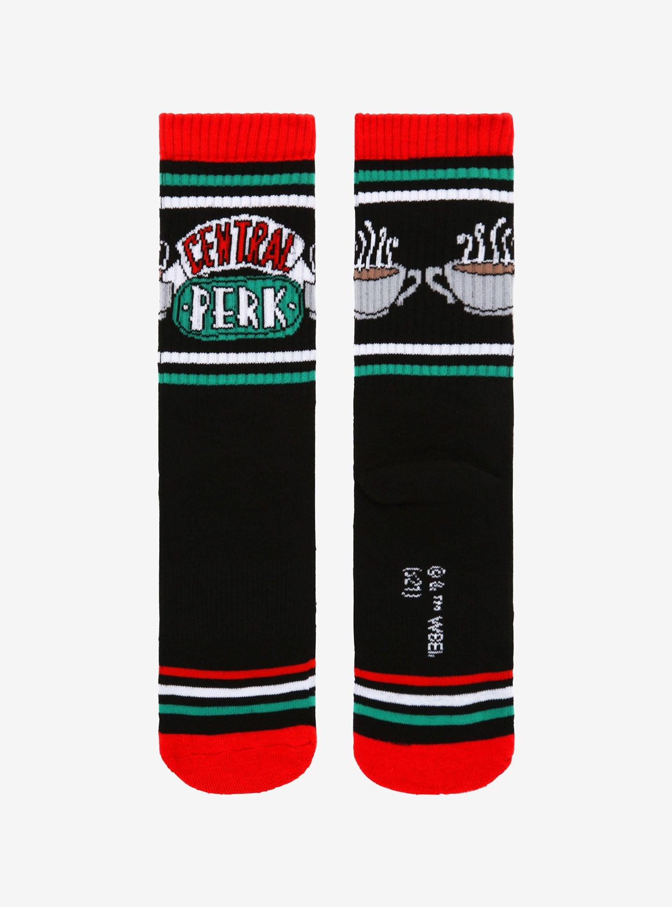 Friends Central Perk Logo & Stripe Crew Socks, , alternate