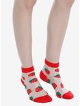 Strawberry Sheer Ankle Socks, , alternate