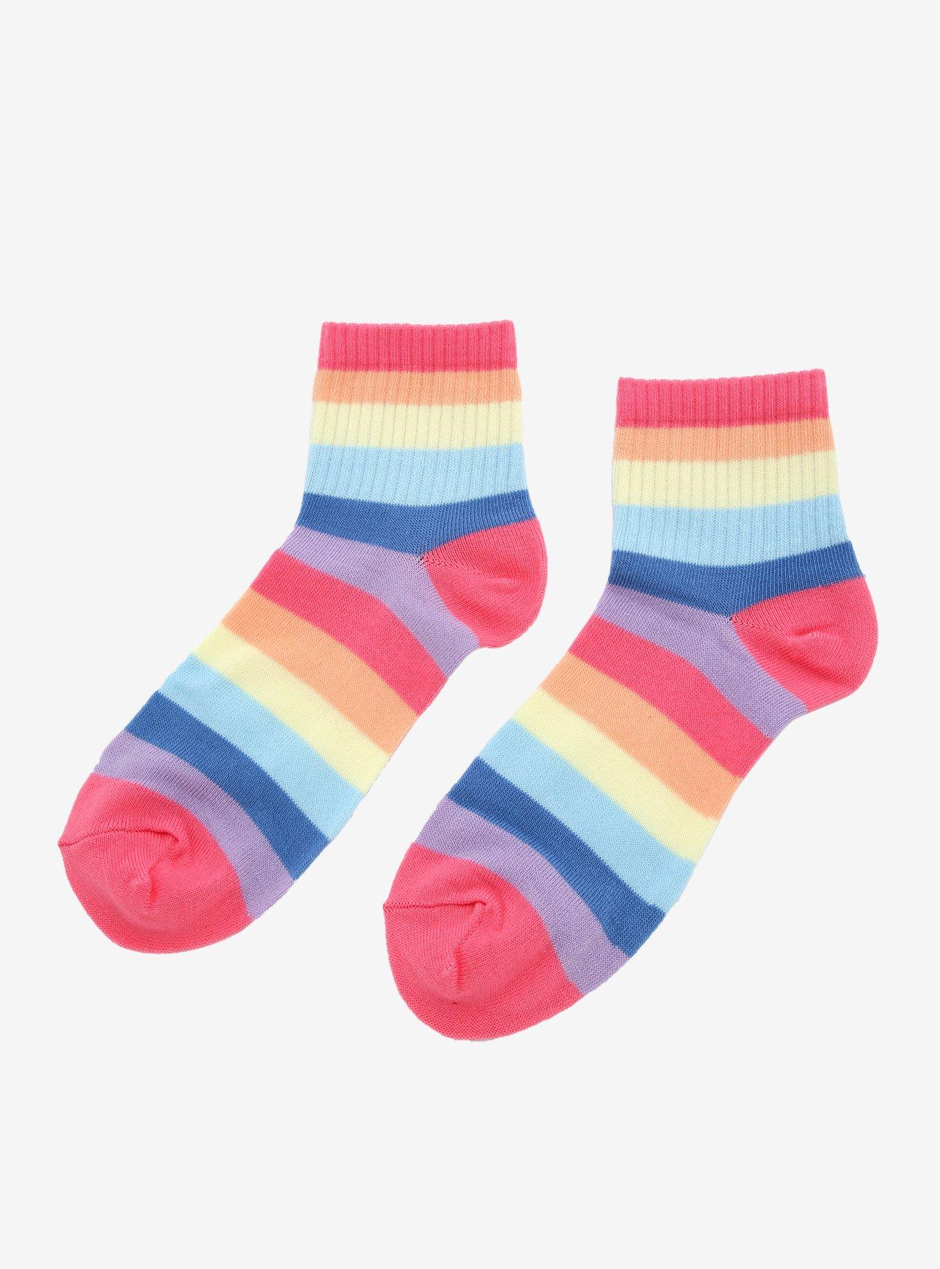 Pastel Rainbow Ankle Socks, , alternate