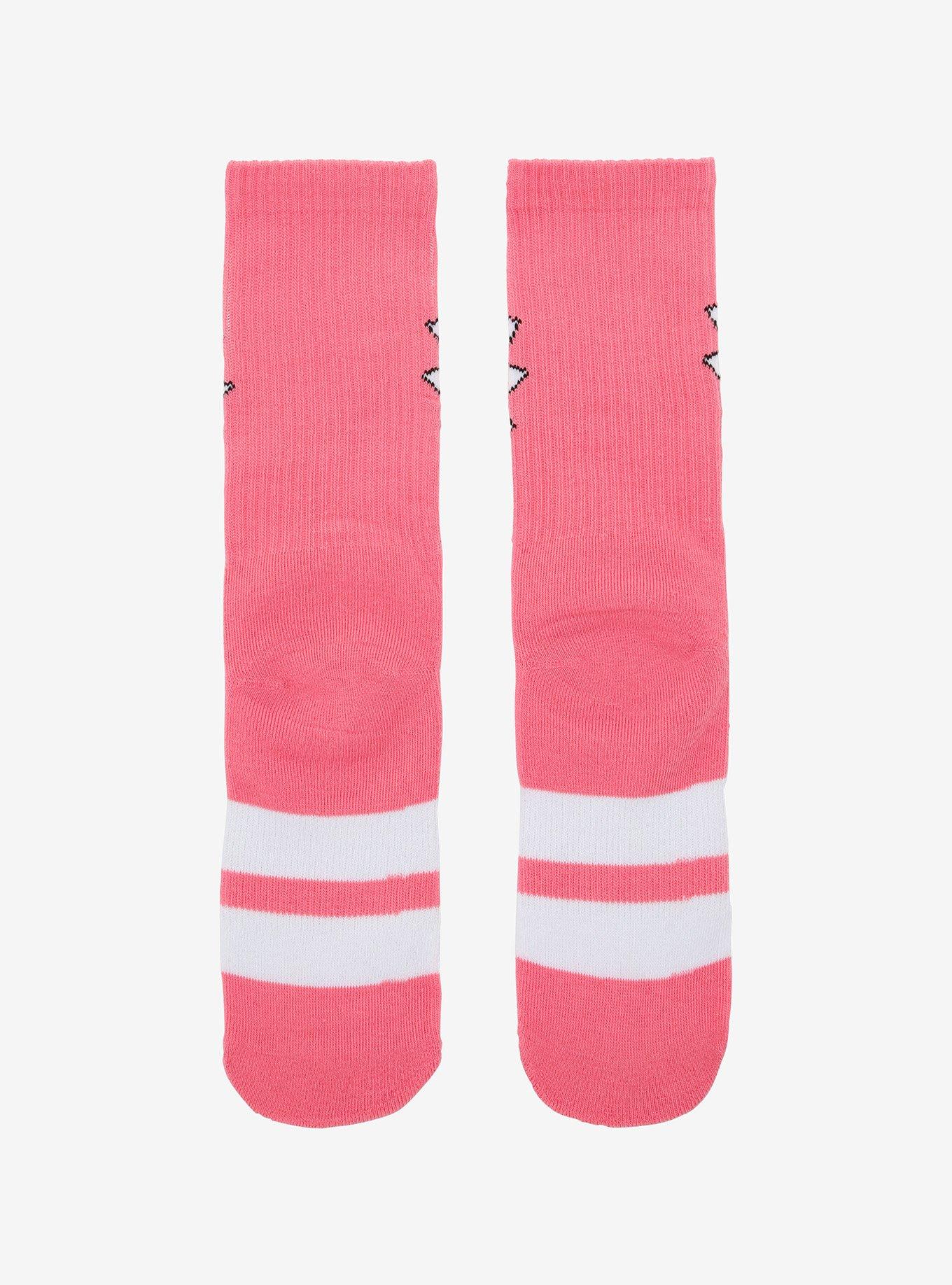 Yokai Fox Pink Crew Socks, , alternate
