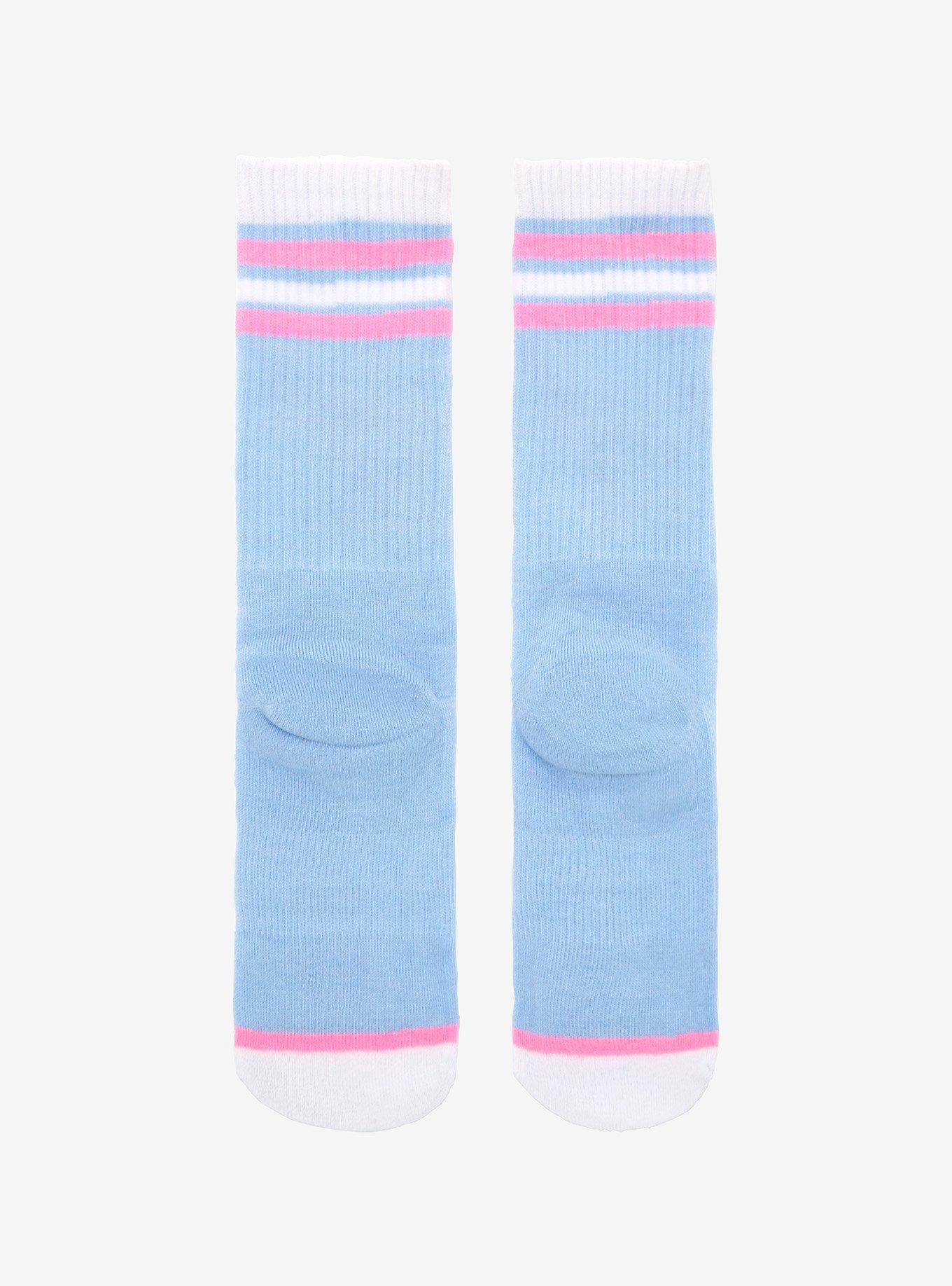 Teddy Bear Knife Pastel Blue Crew Socks, , alternate