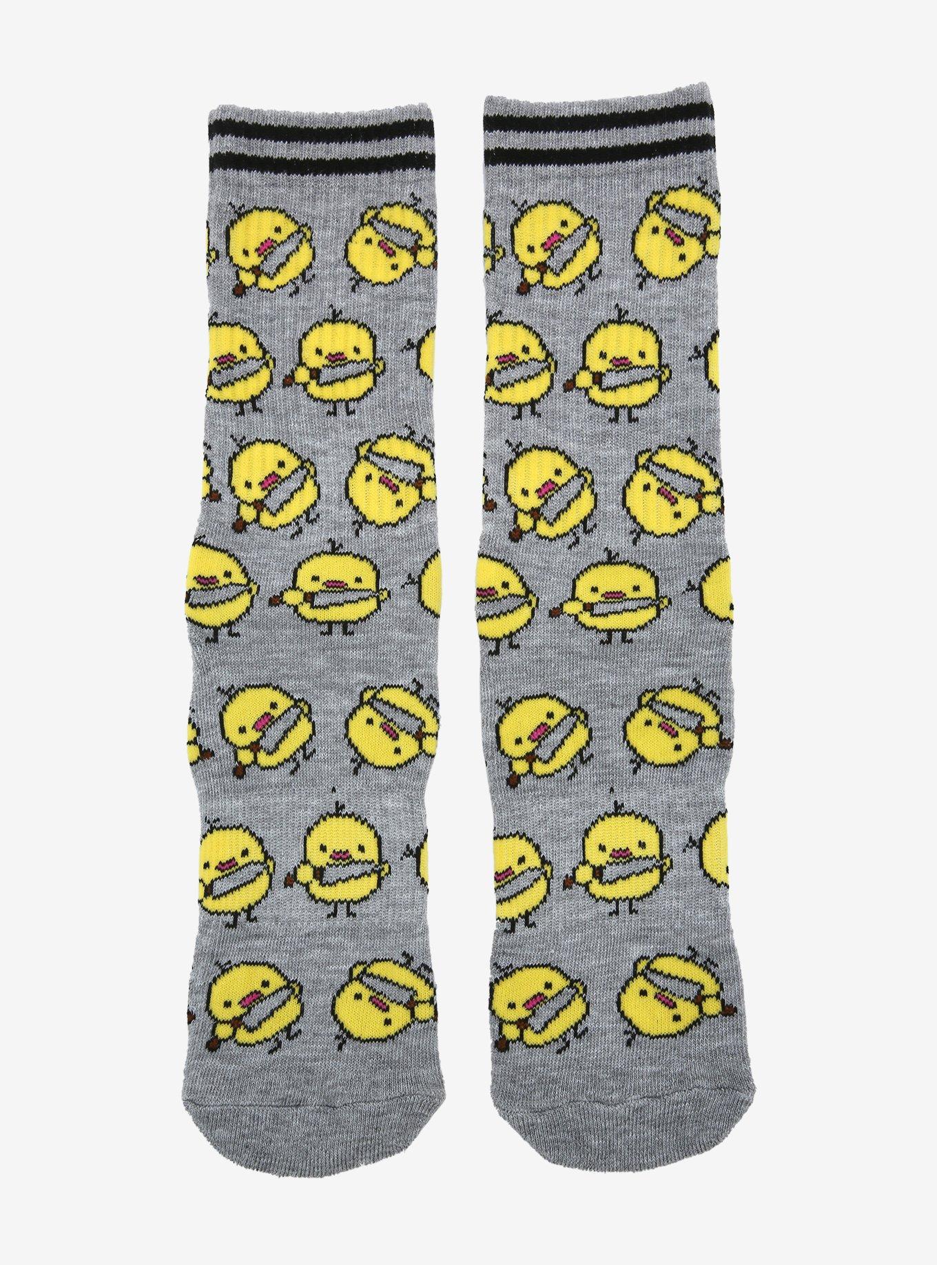 Duck With Knife Crew Socks, , alternate