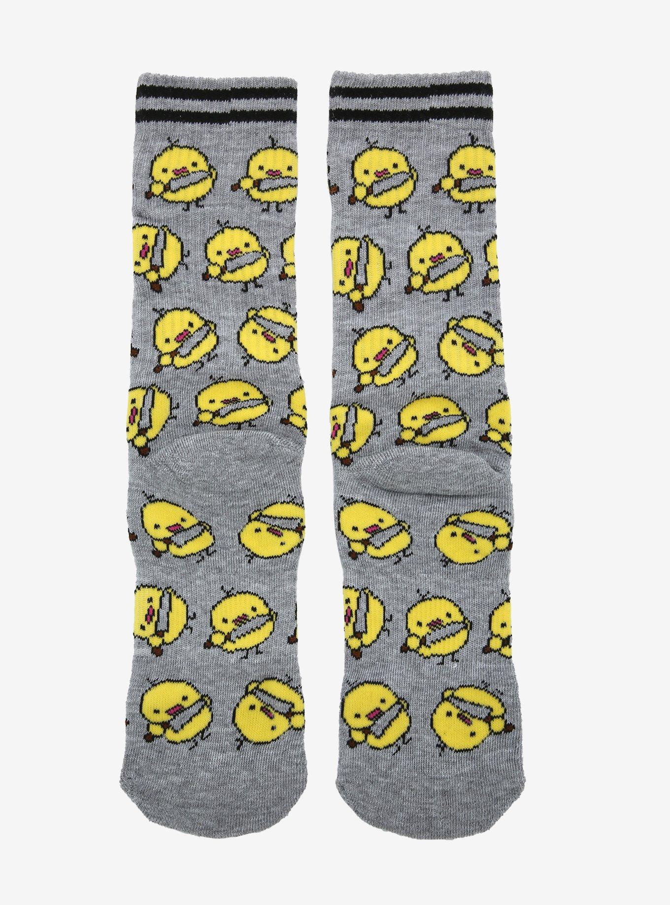 Duck With Knife Crew Socks, , alternate