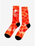 Taco Bell Logo Orange Wash Crew Socks, , alternate