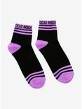 Dead Inside Purple & Black Ankle Socks, , alternate