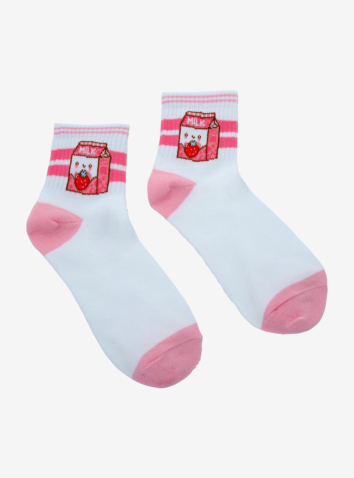Strawberry Milk Ankle Socks, , alternate
