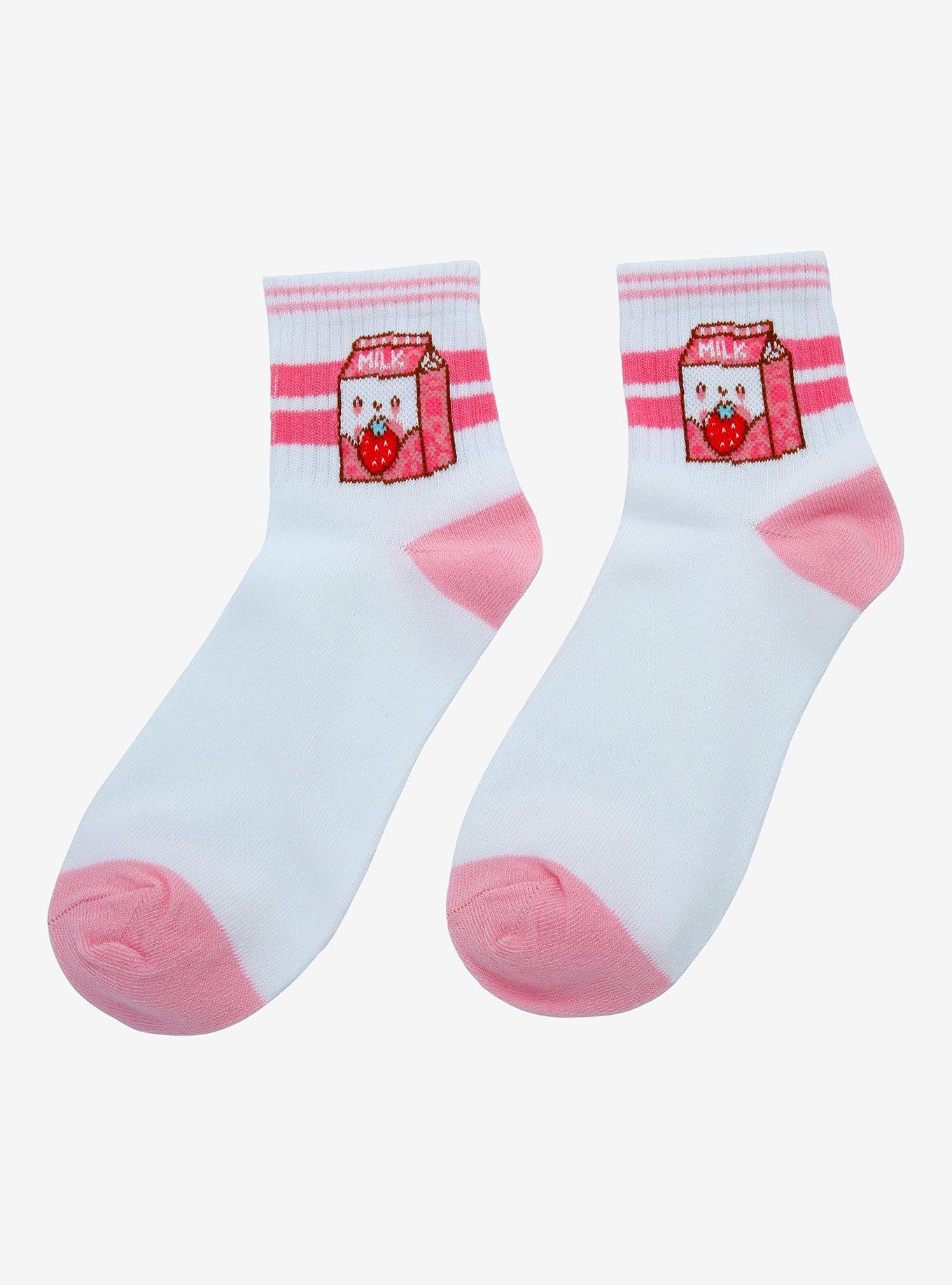 Strawberry Milk Ankle Socks, , alternate