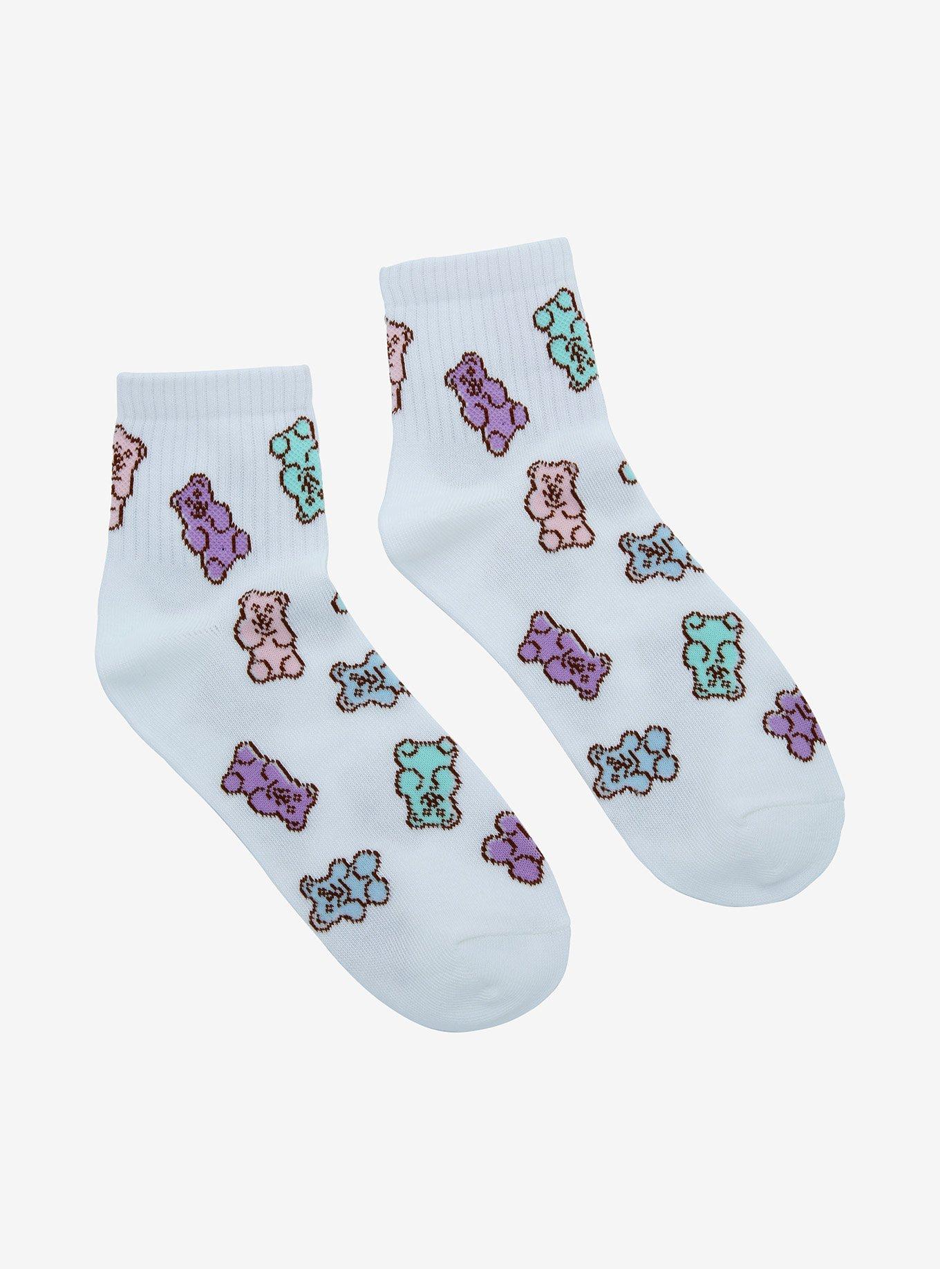 Pastel Candy Bears Ankle Socks, , alternate